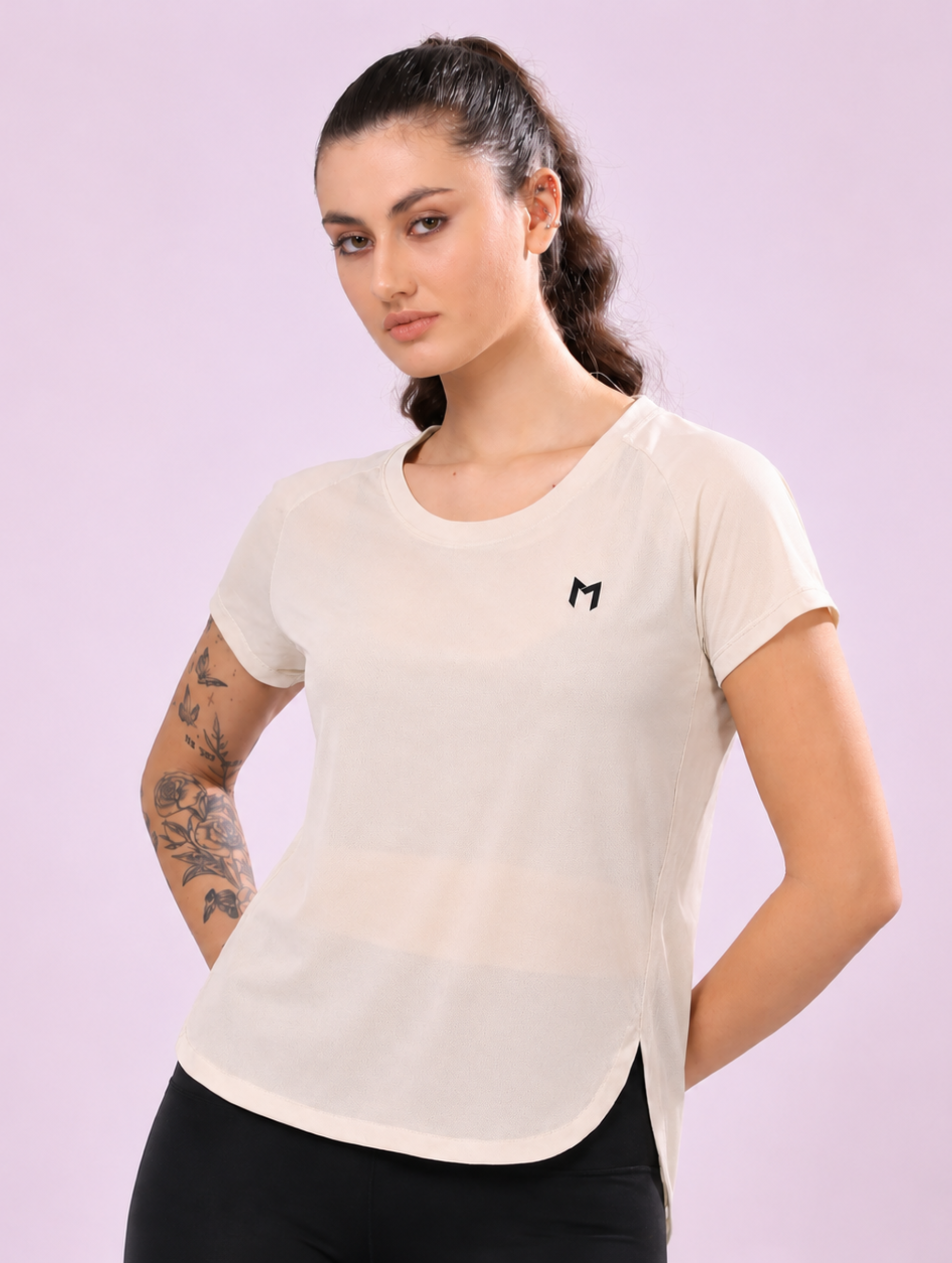 Off White colour mesh tee – Flexible Fit, Breathable Mesh, Stylish Comfort