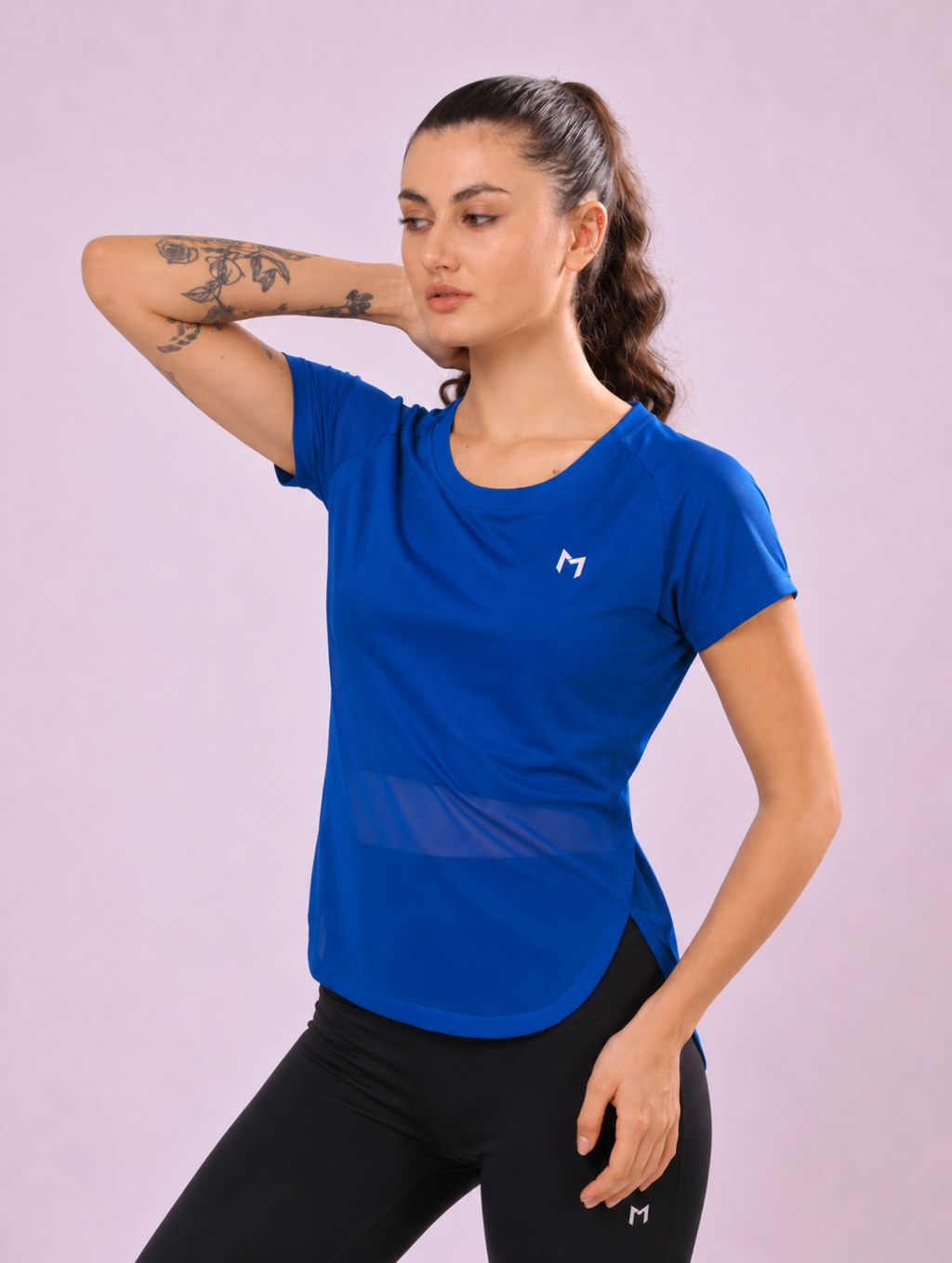 Blue colour mesh tee – Flexible Fit, Breathable Mesh, Stylish Comfort