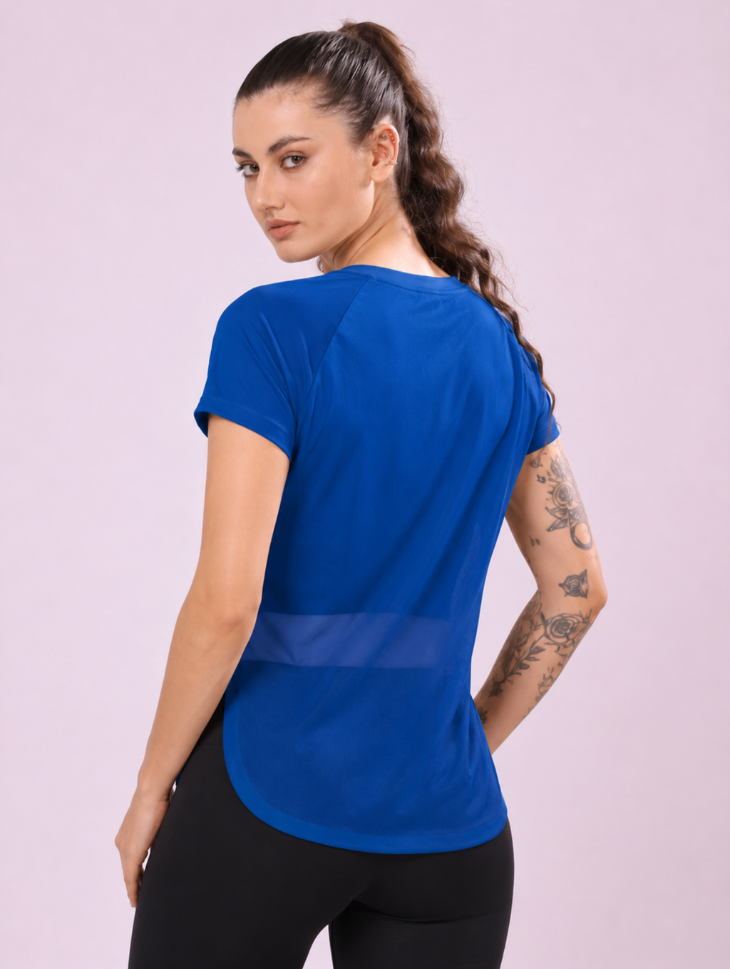 Blue colour mesh tee – Flexible Fit, Breathable Mesh, Stylish Comfort