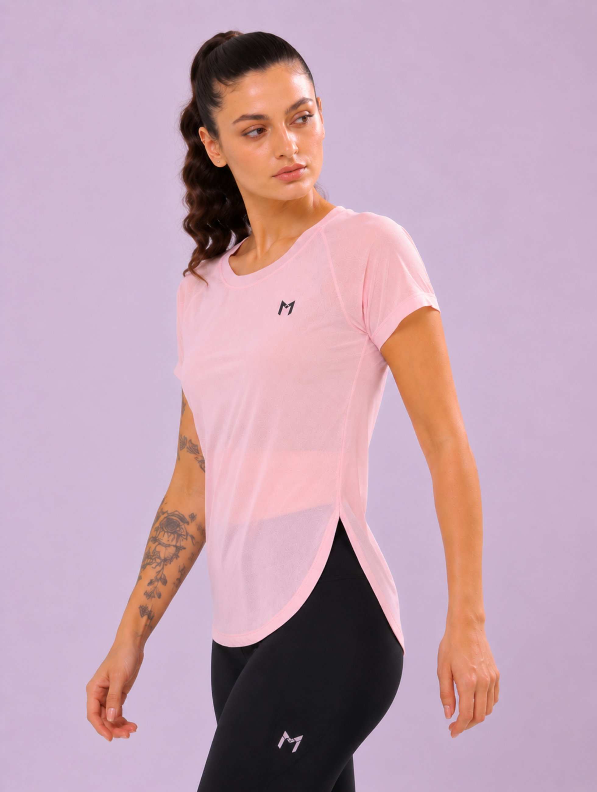 Baby Pink mesh tee – Flexible Fit, Breathable Mesh, Stylish Comfort