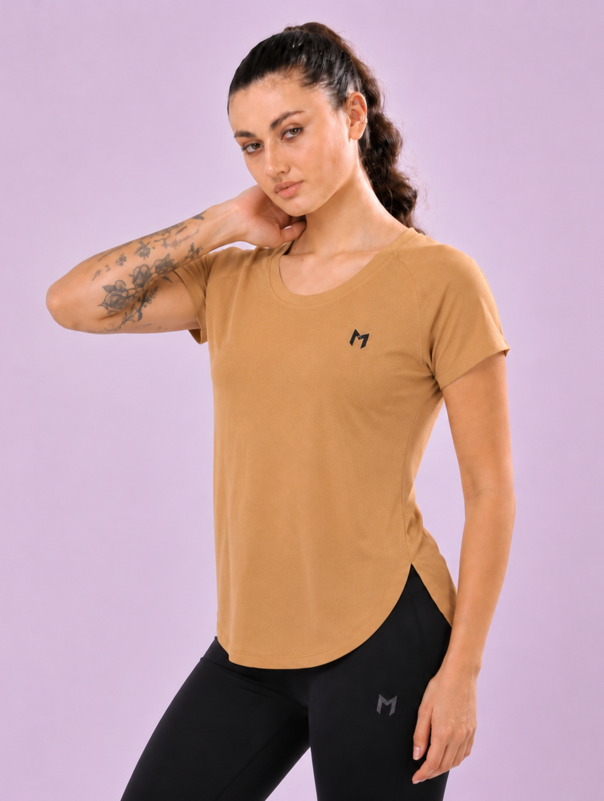 Sand colour mesh tee – Flexible Fit, Breathable Mesh, Stylish Comfort