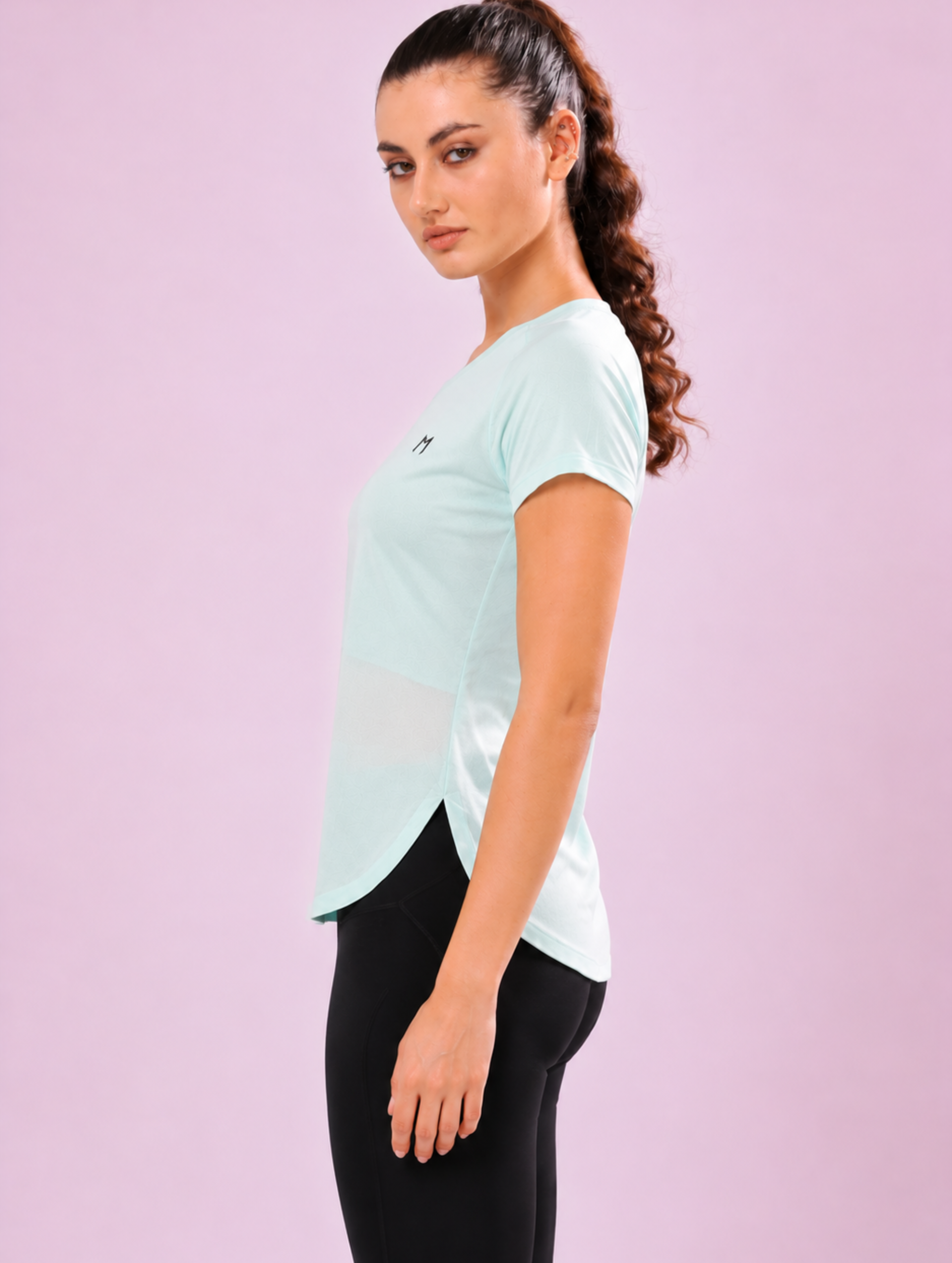 Ice Blue colour mesh tee – Flexible Fit, Breathable Mesh, Stylish Comfort