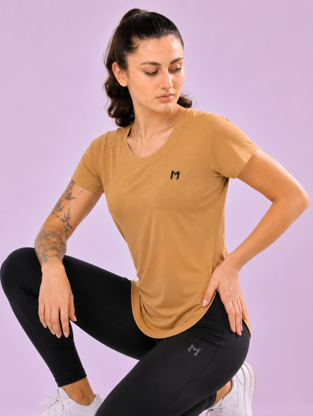 Sand colour mesh tee – Flexible Fit, Breathable Mesh, Stylish Comfort