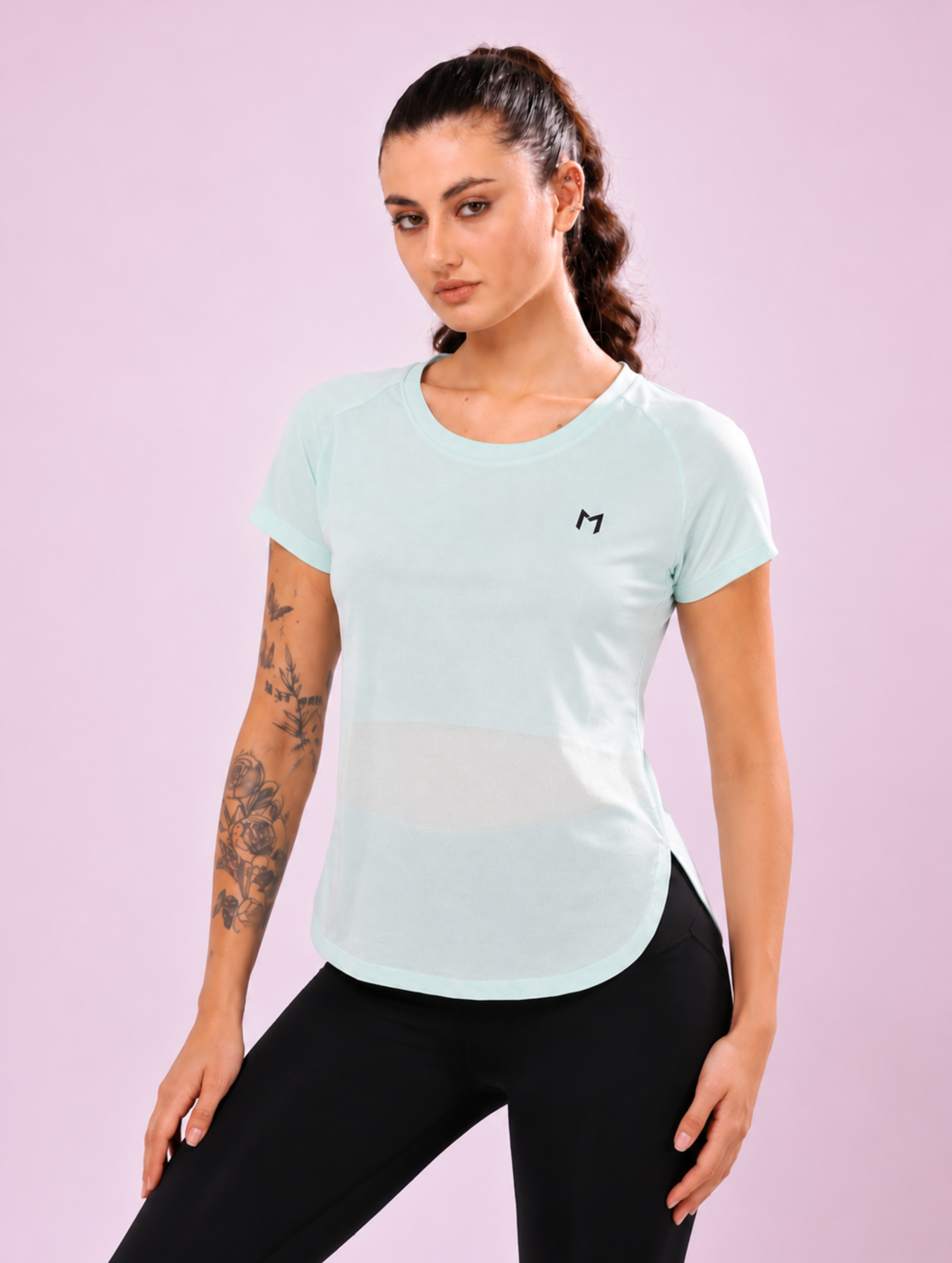 Ice Blue colour mesh tee – Flexible Fit, Breathable Mesh, Stylish Comfort
