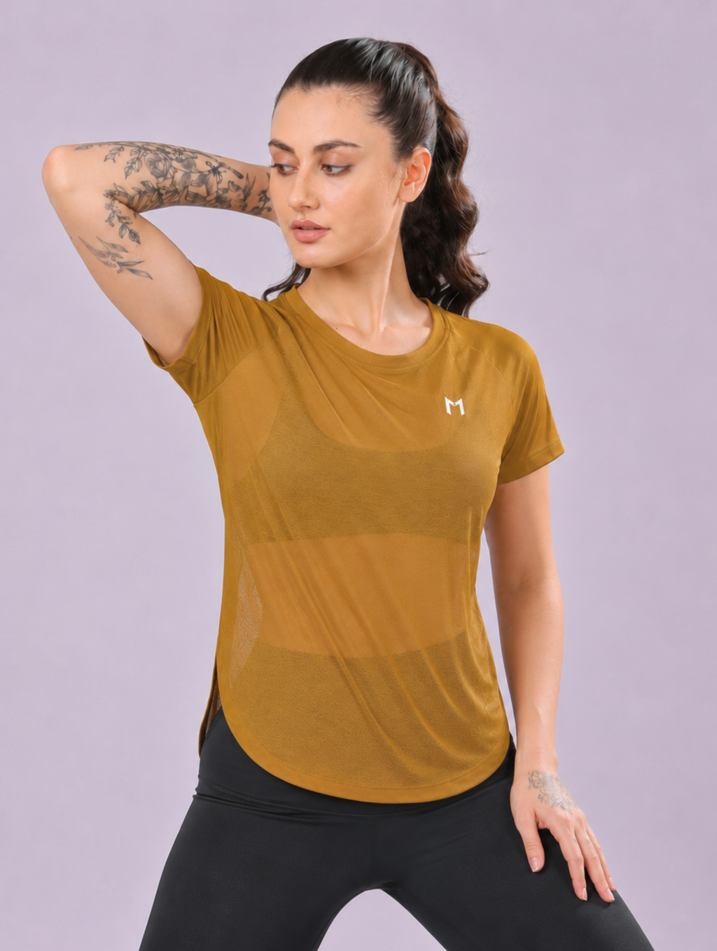 Heena colour mesh tee – Flexible Fit, Breathable Mesh, Stylish Comfort