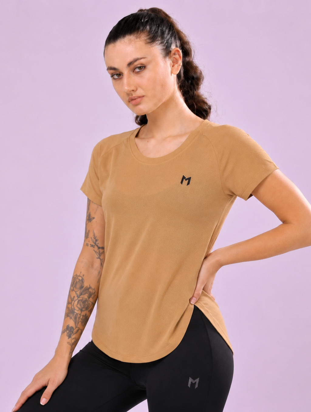 Sand colour mesh tee – Flexible Fit, Breathable Mesh, Stylish Comfort