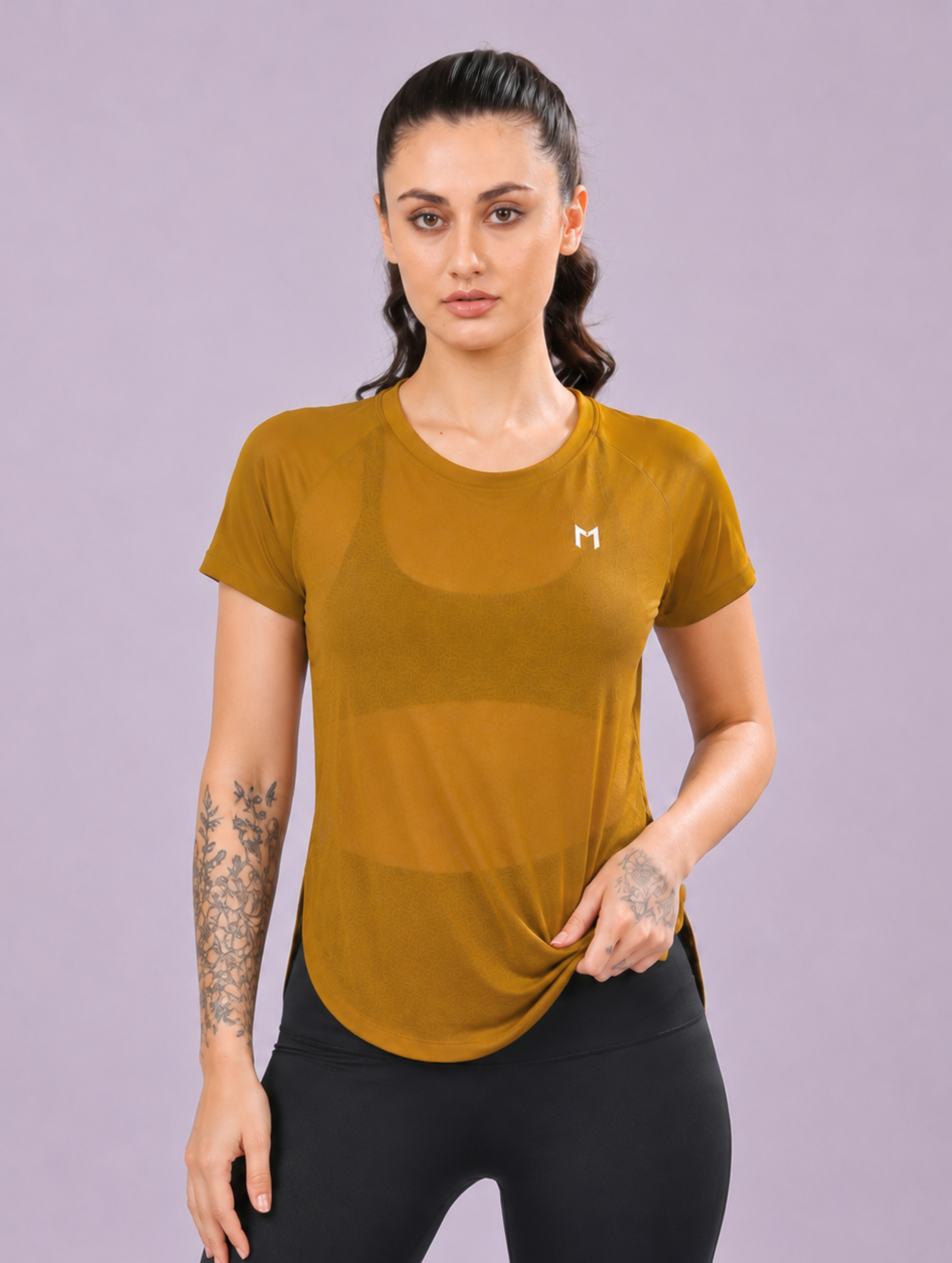 Heena colour mesh tee – Flexible Fit, Breathable Mesh, Stylish Comfort