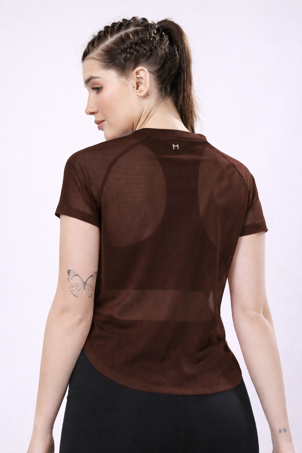 Brown Full Mesh Tee – Flexible Fit, Breathable Mesh, Stylish Comfort