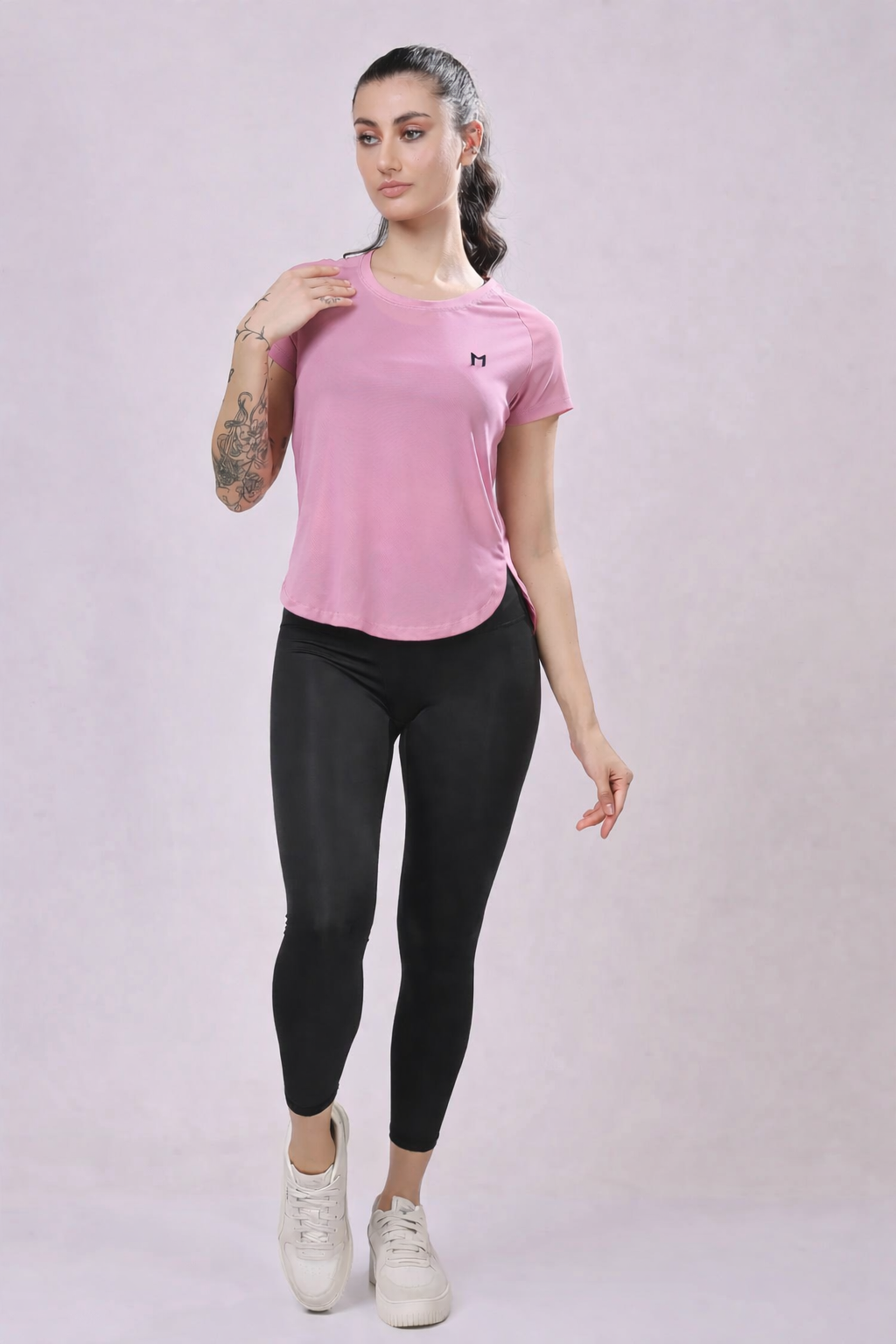Blush Pink Mesh Tee– Trendy Look, Full Breathability, Stay Cool