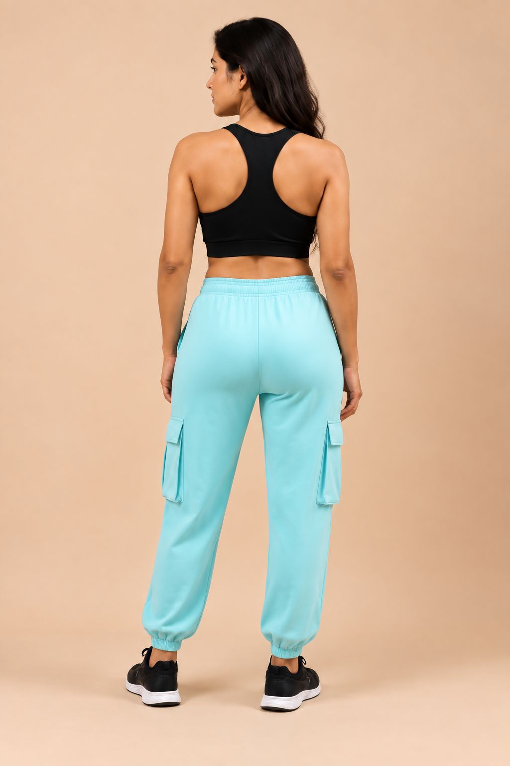 Women’s Aqua Blue Cargo Joggers