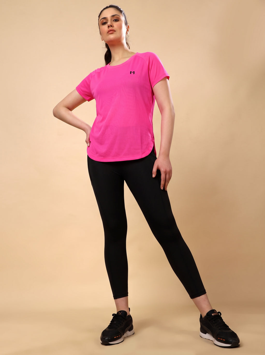Hot Pink colour mesh tee – Flexible Fit, Breathable Mesh, Stylish Comfort
