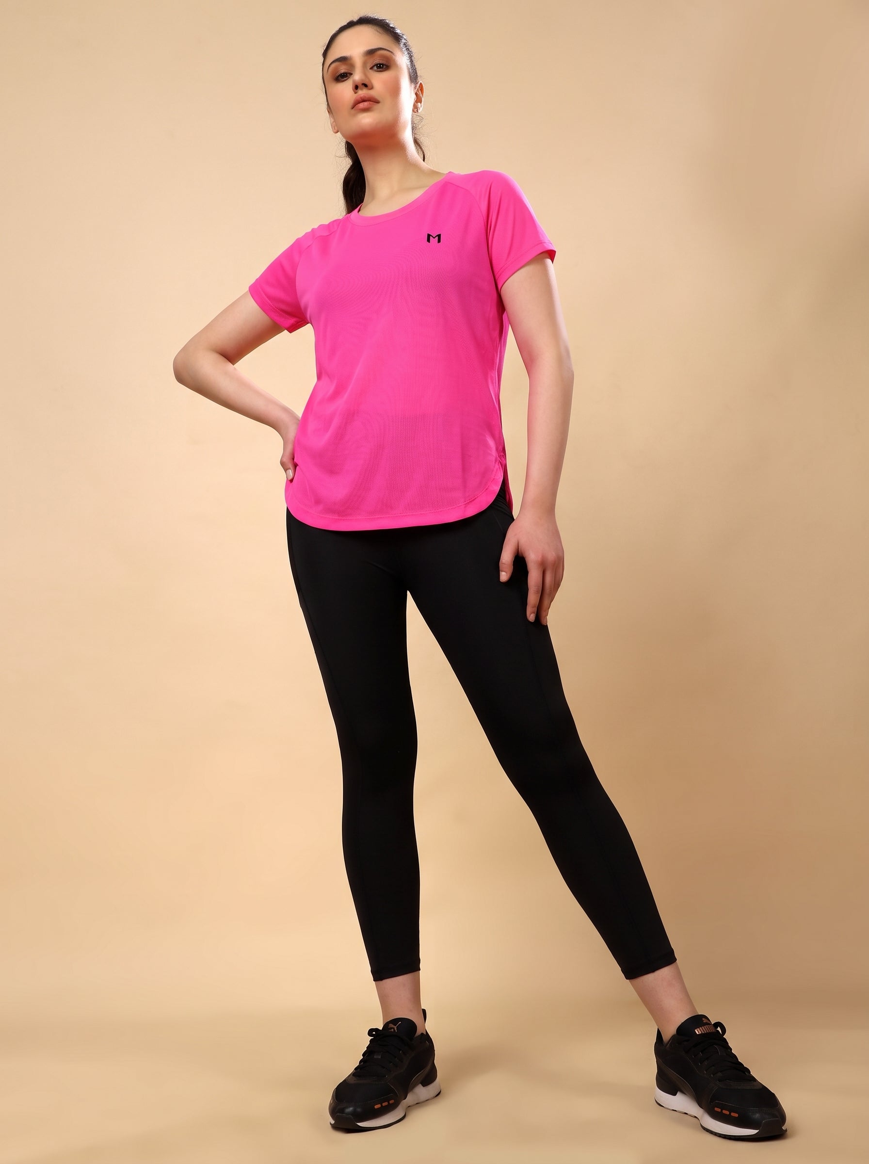 Hot Pink colour mesh tee – Flexible Fit, Breathable Mesh, Stylish Comfort