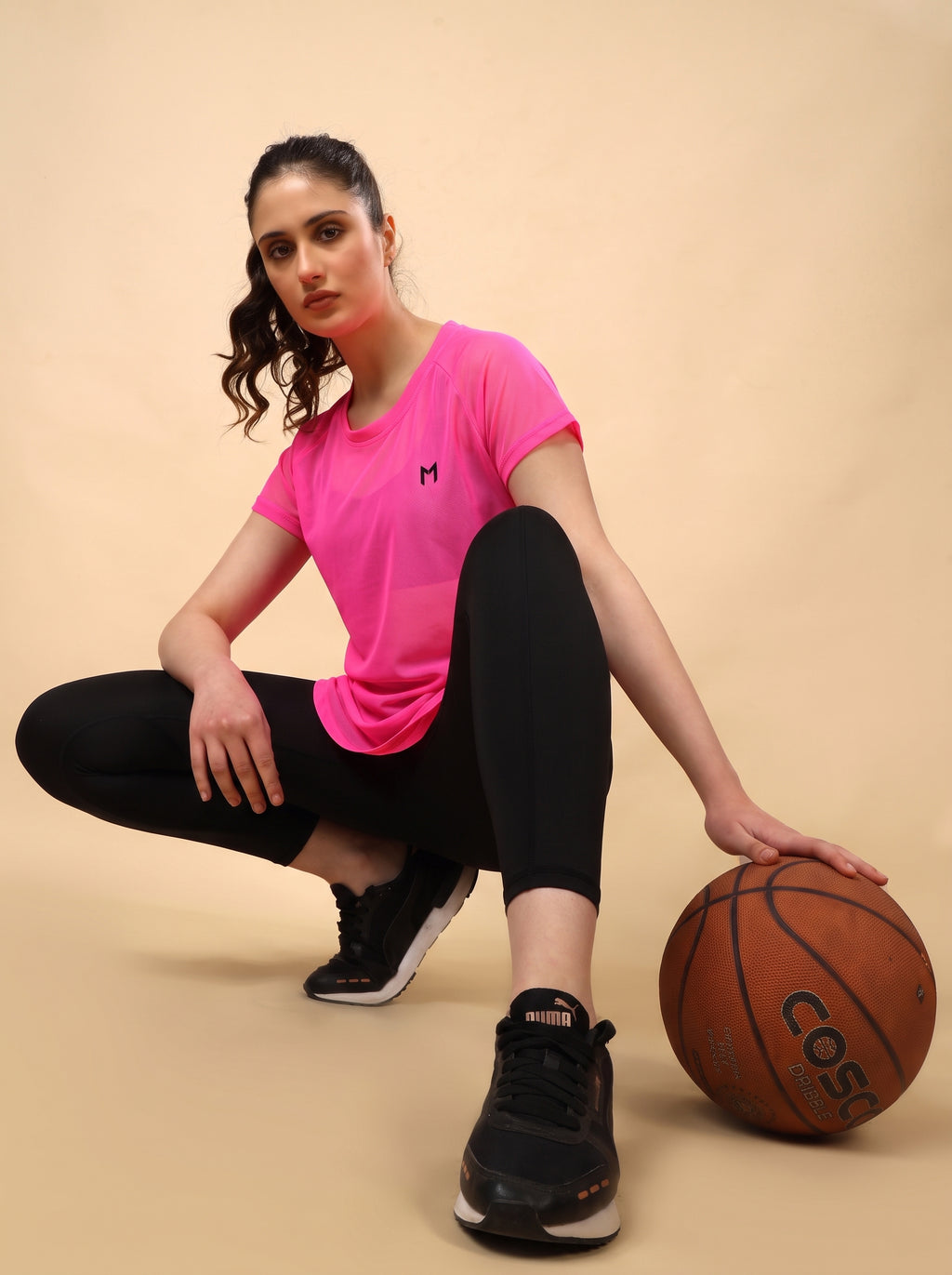 Hot Pink colour mesh tee – Flexible Fit, Breathable Mesh, Stylish Comfort