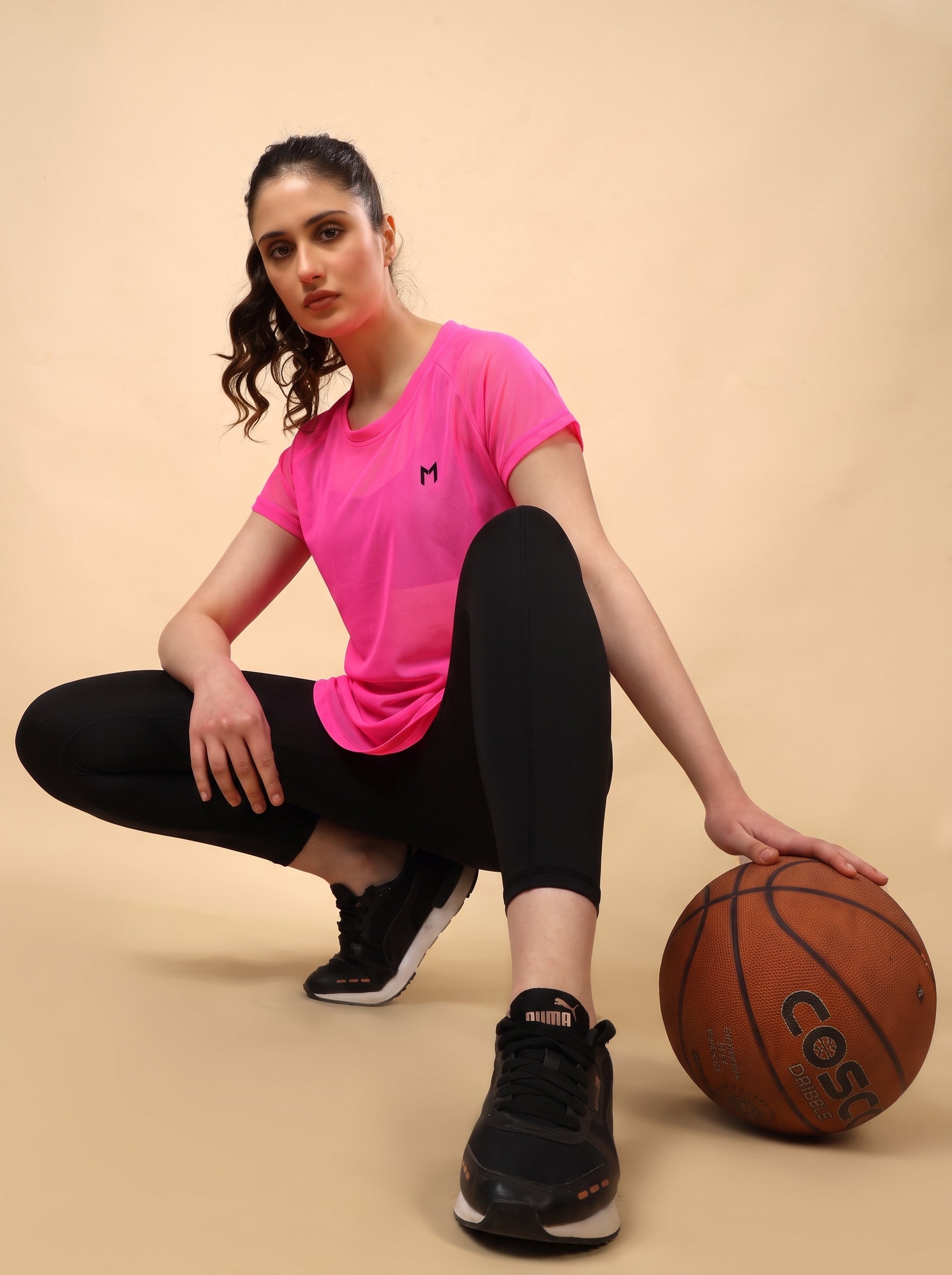 Hot Pink colour mesh tee – Flexible Fit, Breathable Mesh, Stylish Comfort