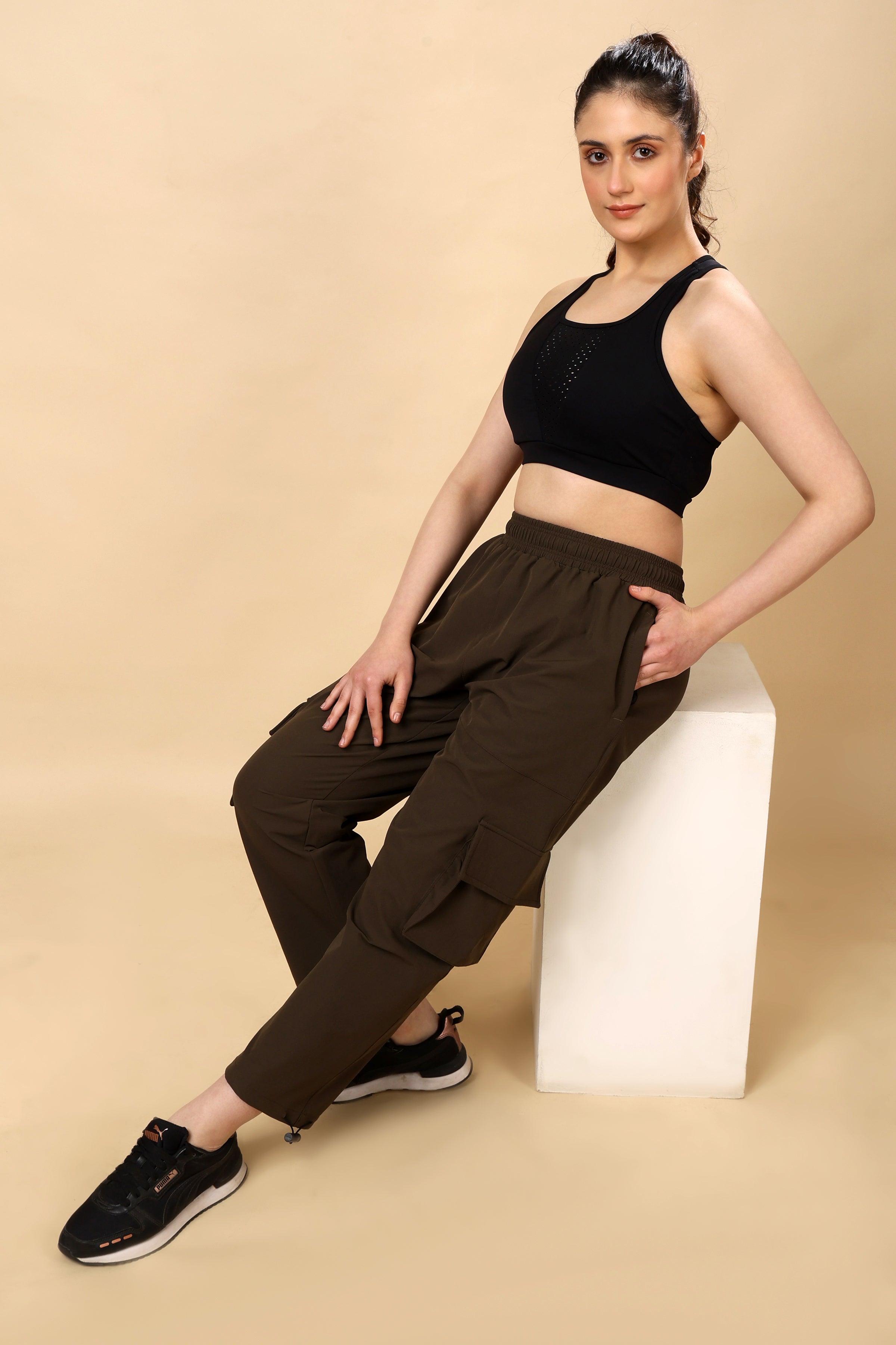 Brown Loose Rise Joggers