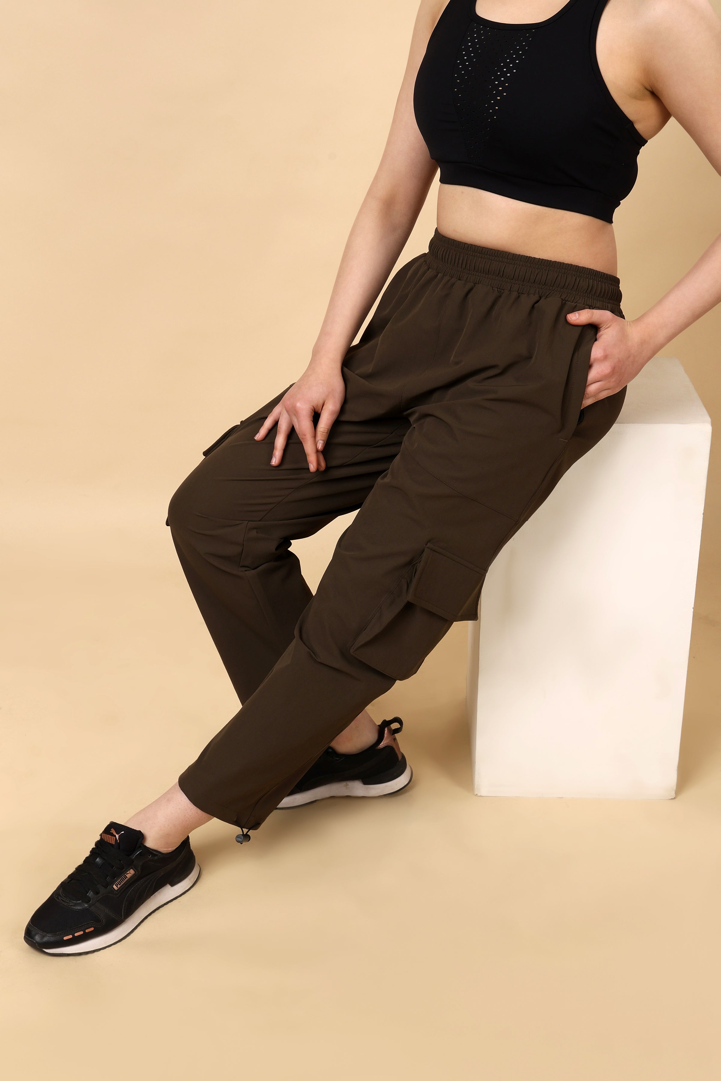 Brown Loose Rise Joggers