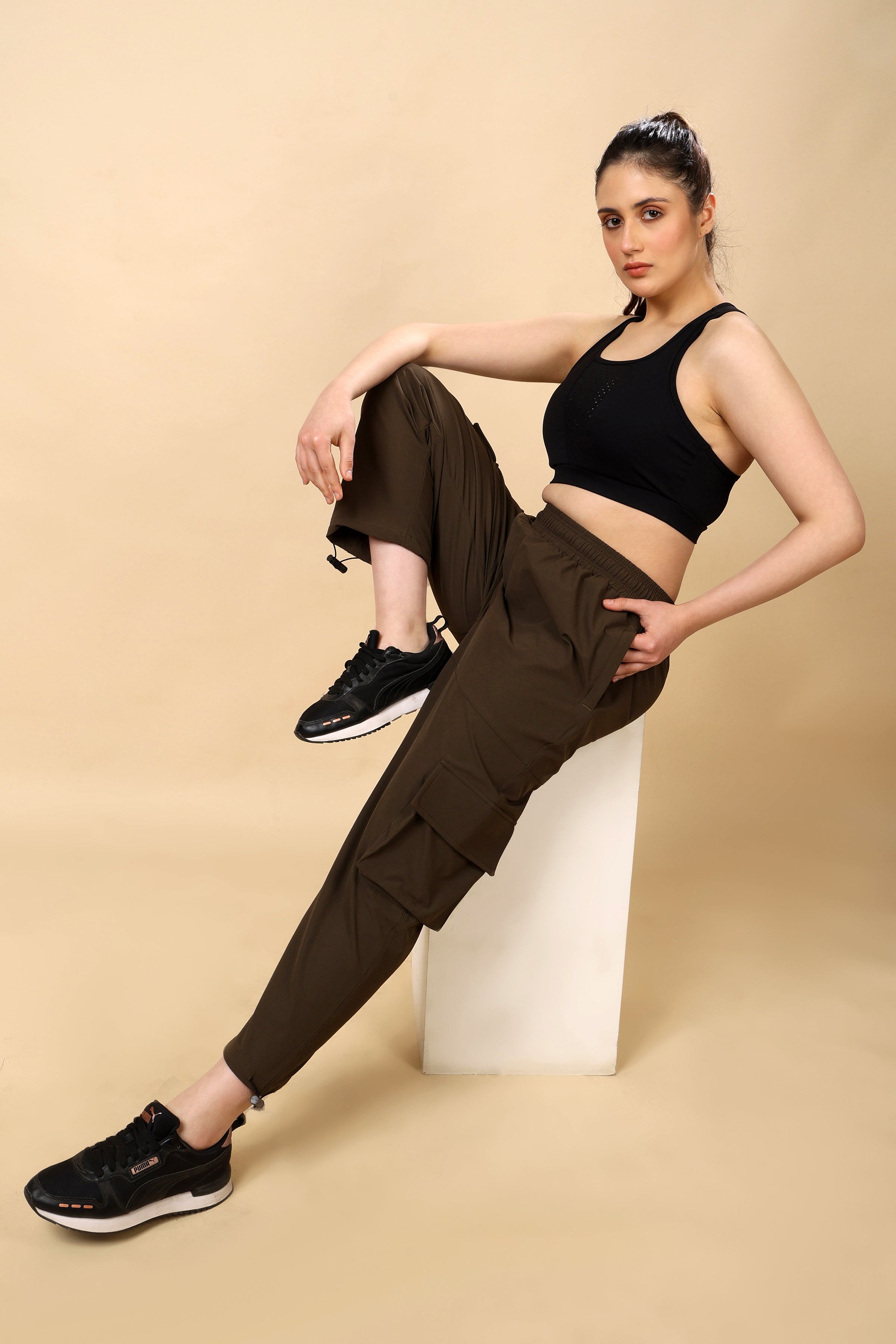 Brown Loose Rise Joggers