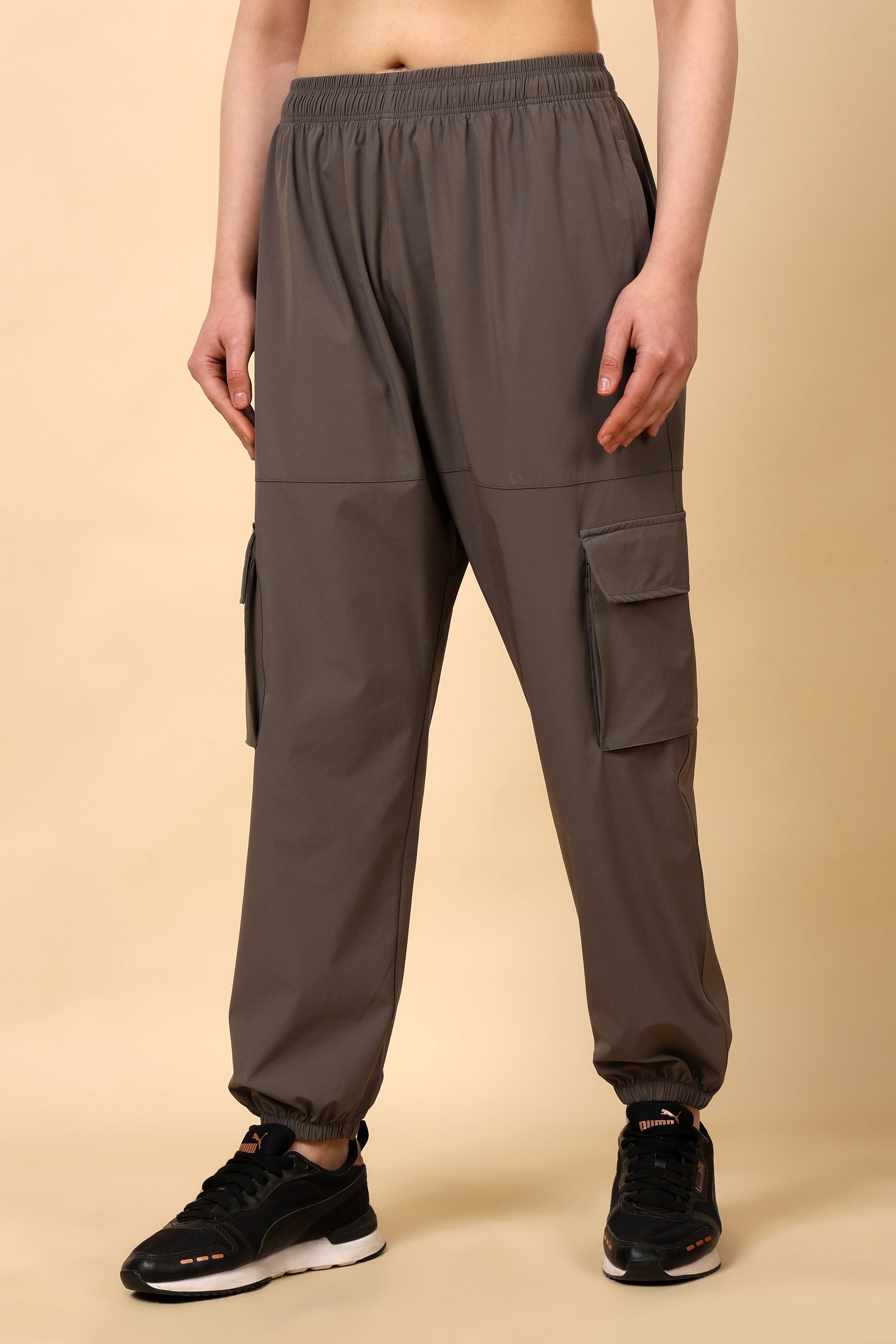 Dark Taupe Mid Rise Joggers