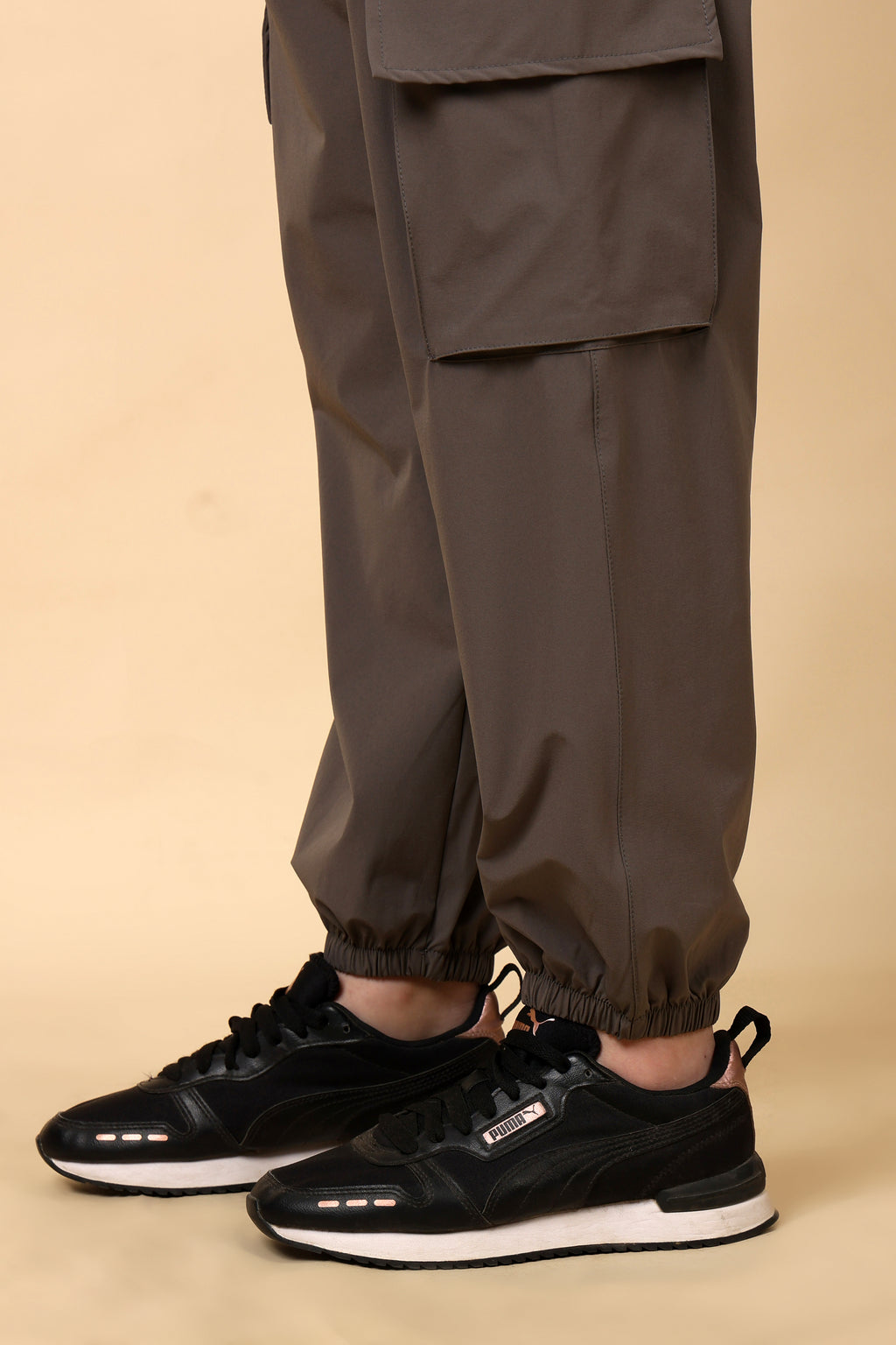 Dark Taupe Mid Rise Joggers