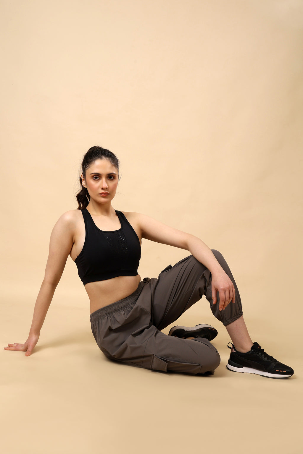 Dark Taupe Mid Rise Joggers
