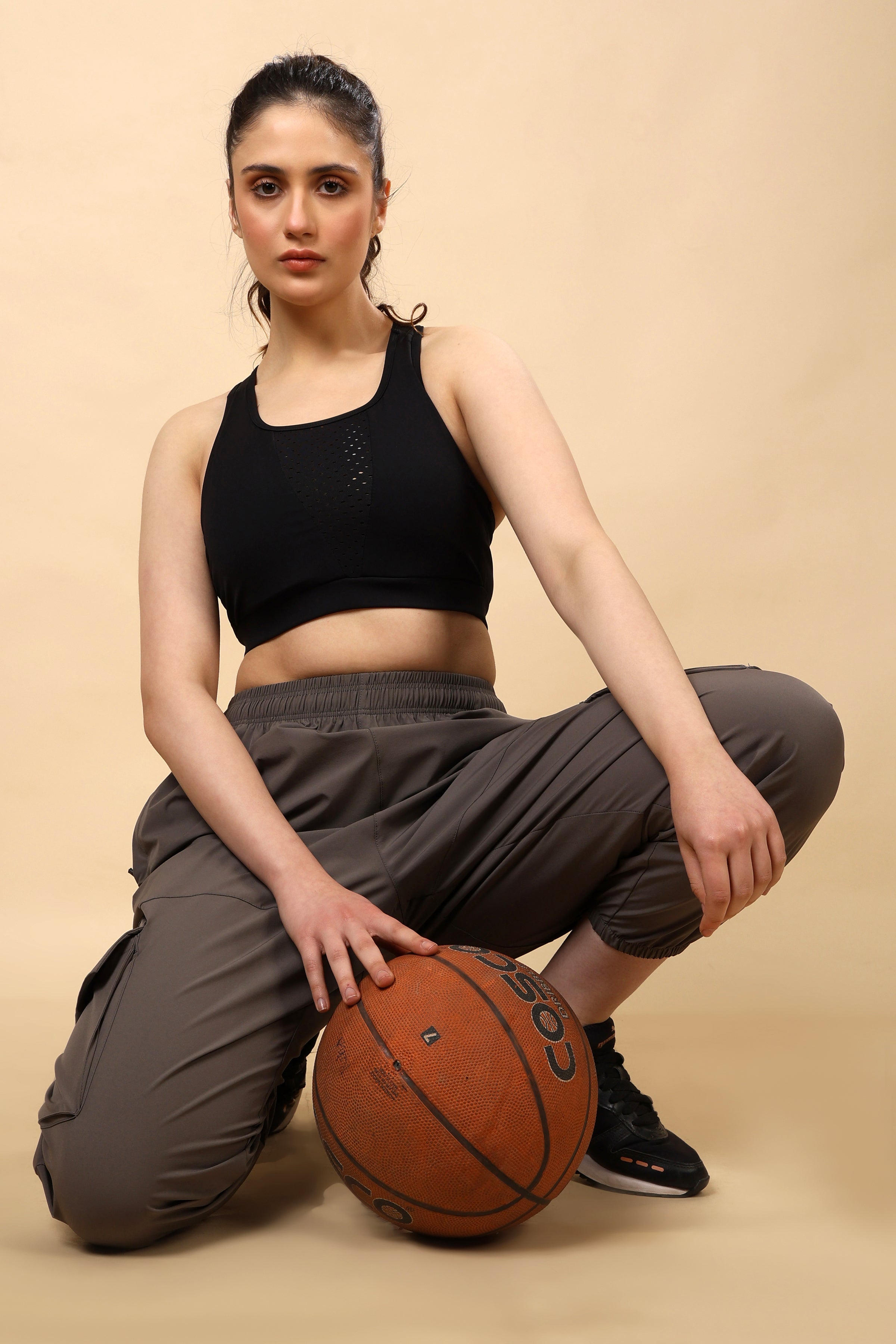 Dark Taupe Mid Rise Joggers