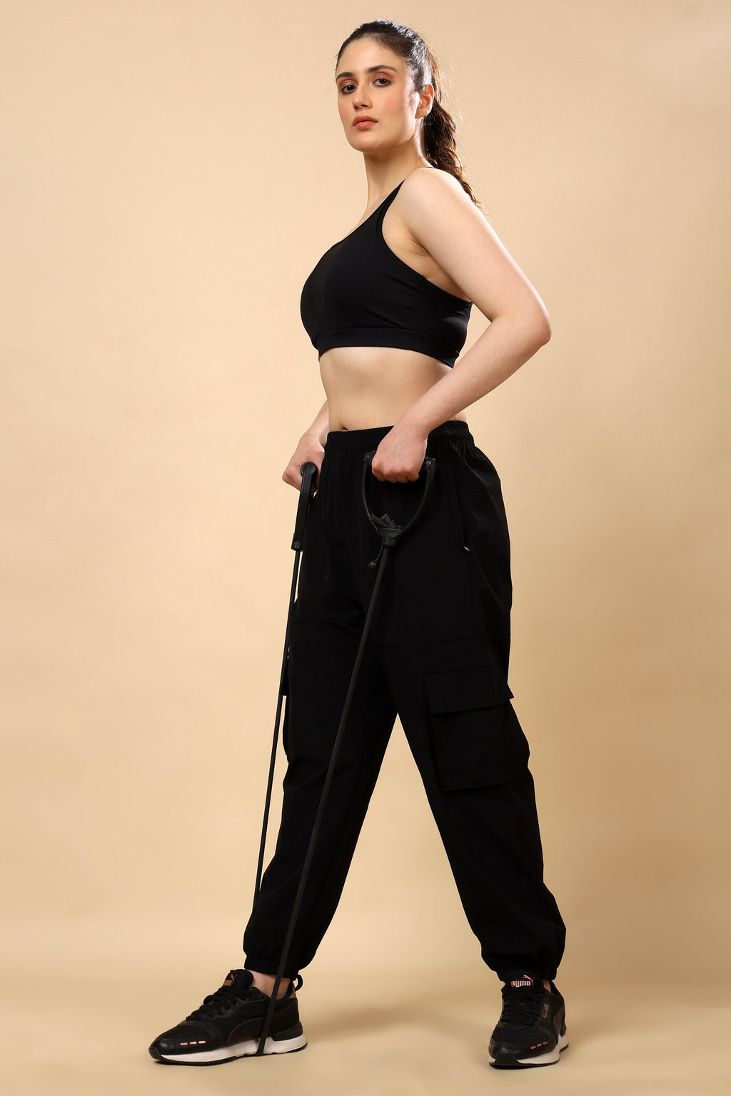 Black Mid Rise Joggers