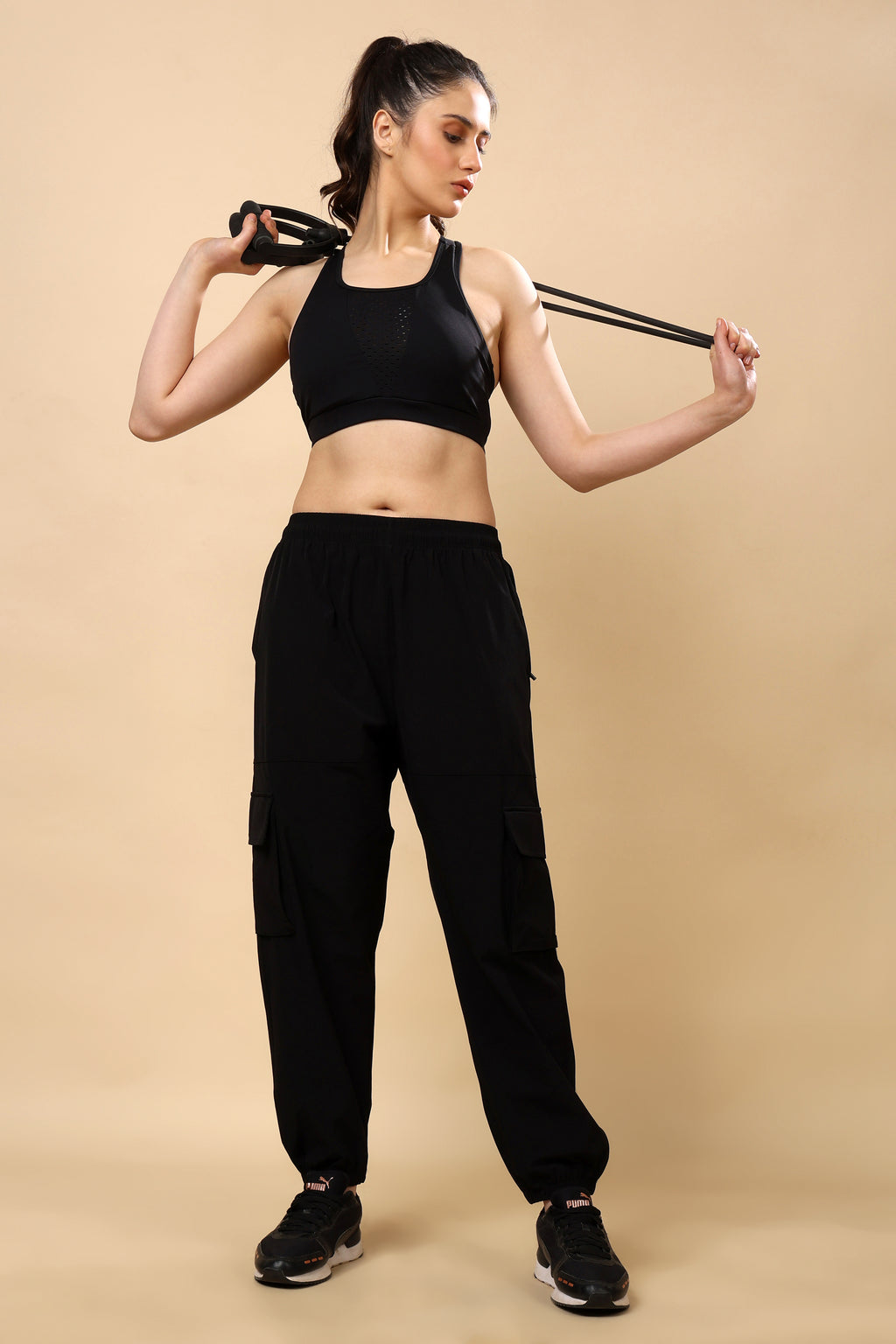 Black Mid Rise Joggers