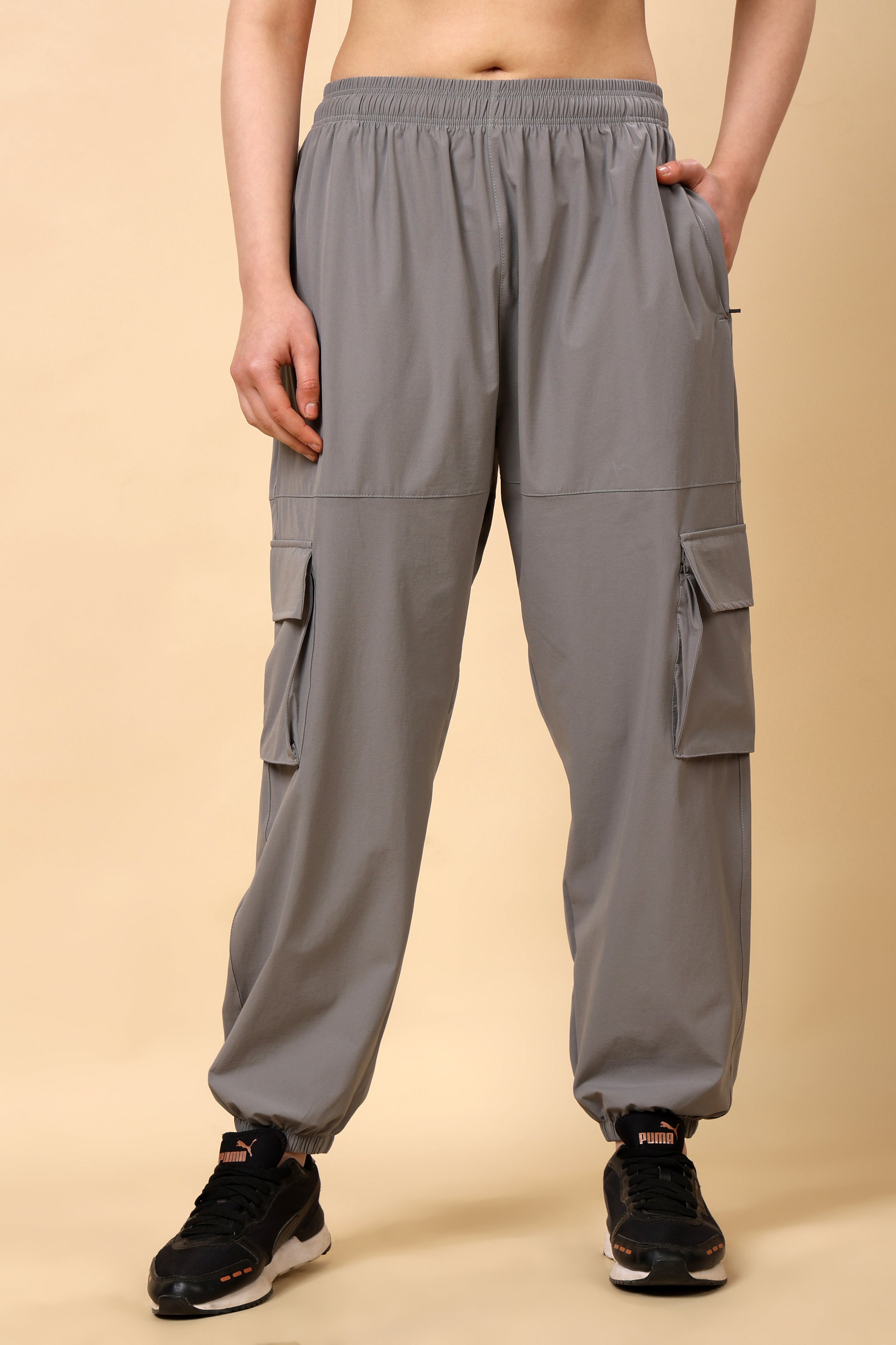 Light Grey Mid Rise Joggers