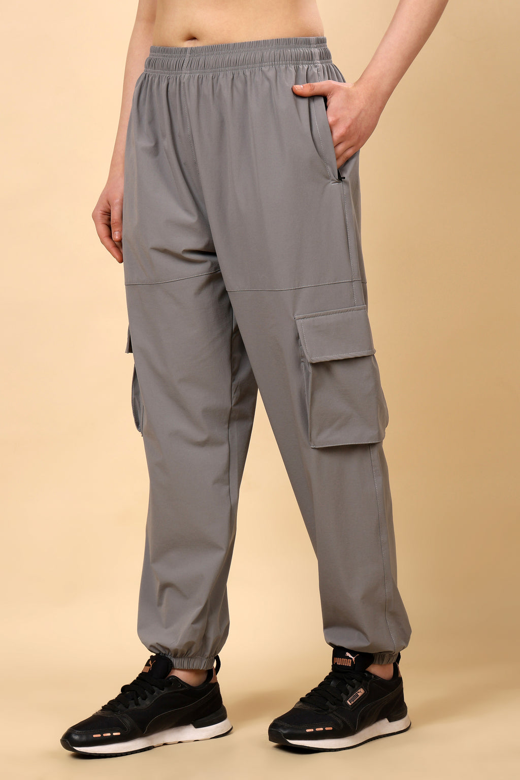 Light Grey Mid Rise Joggers