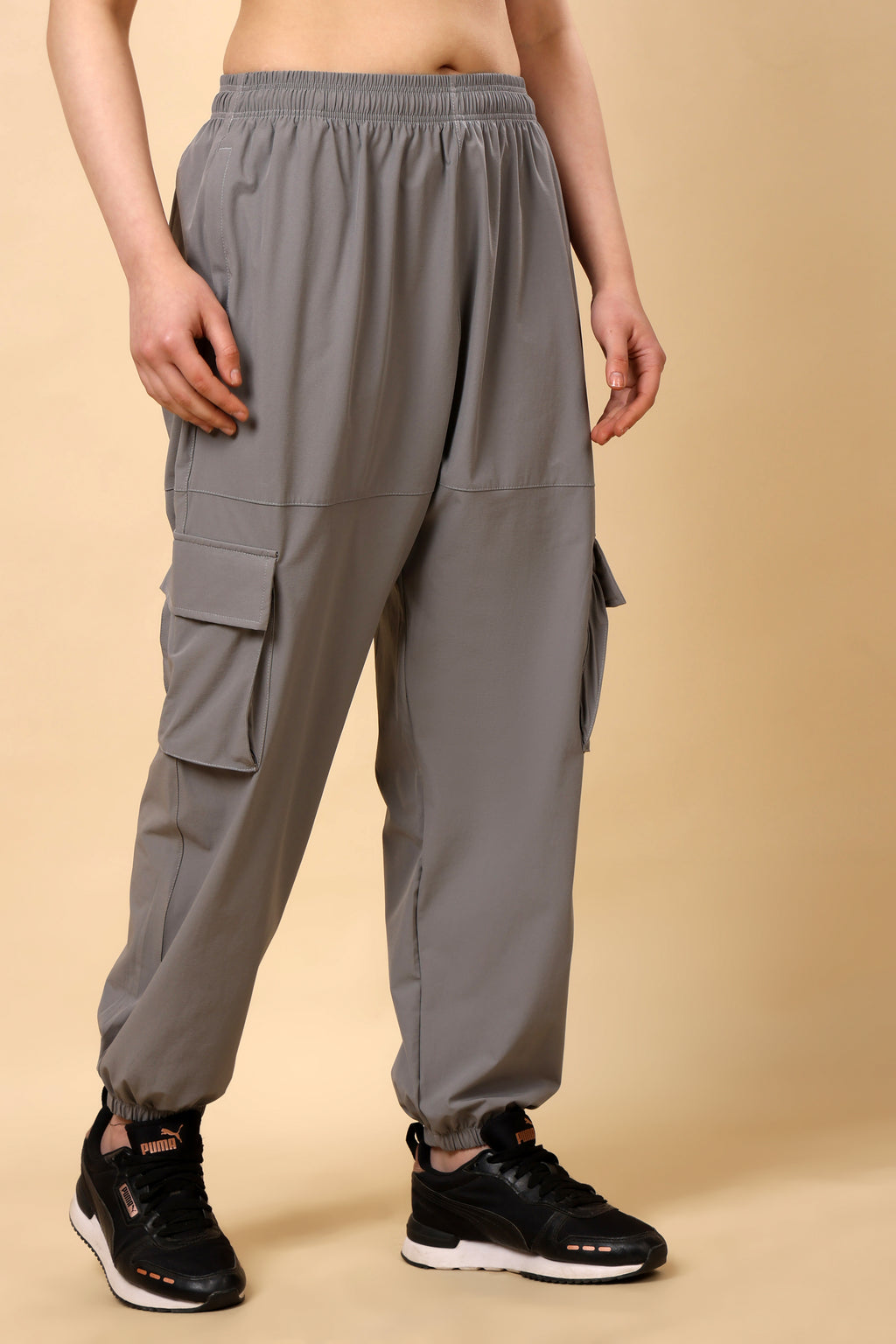 Light Grey Mid Rise Joggers