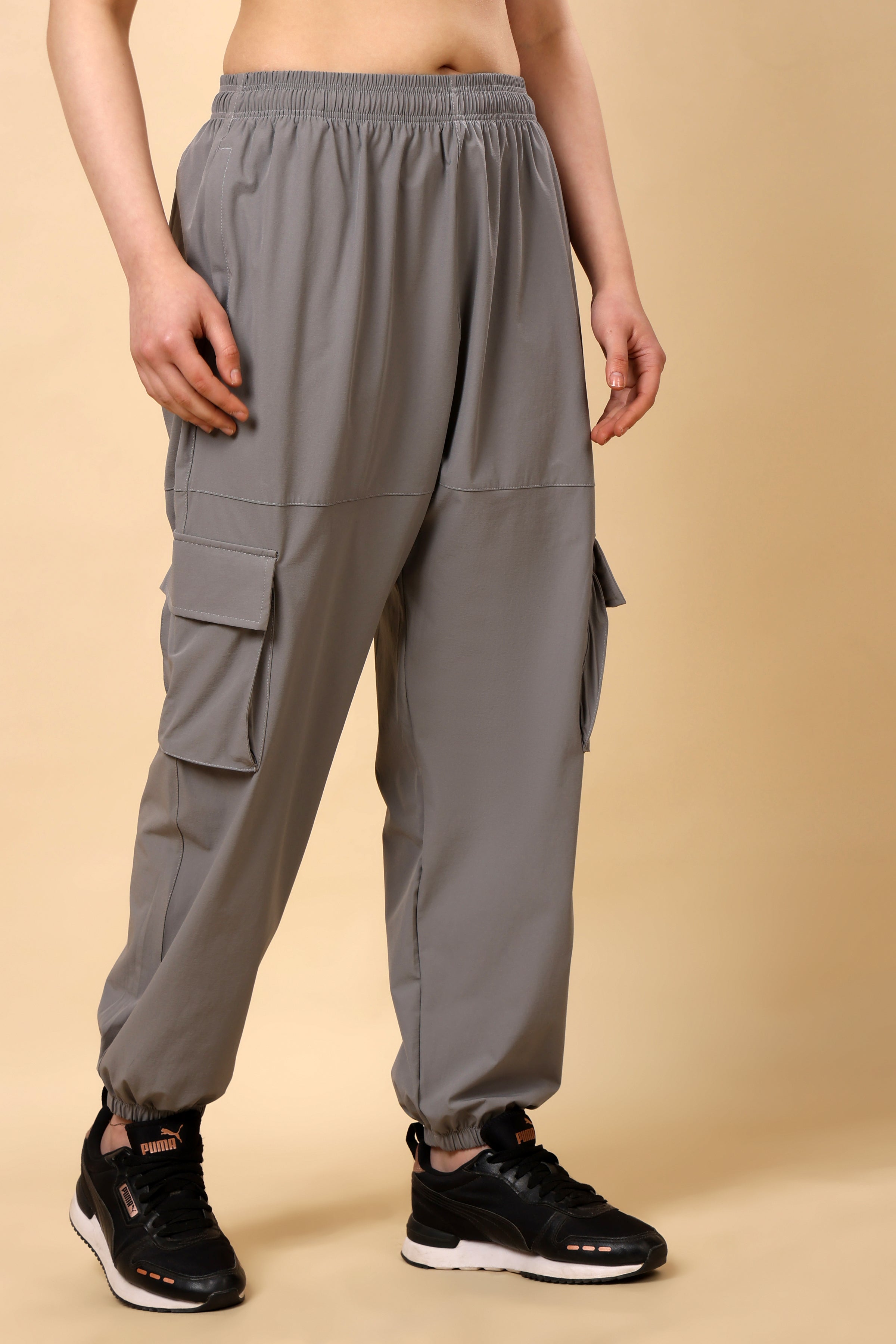 Light Grey Mid Rise Joggers