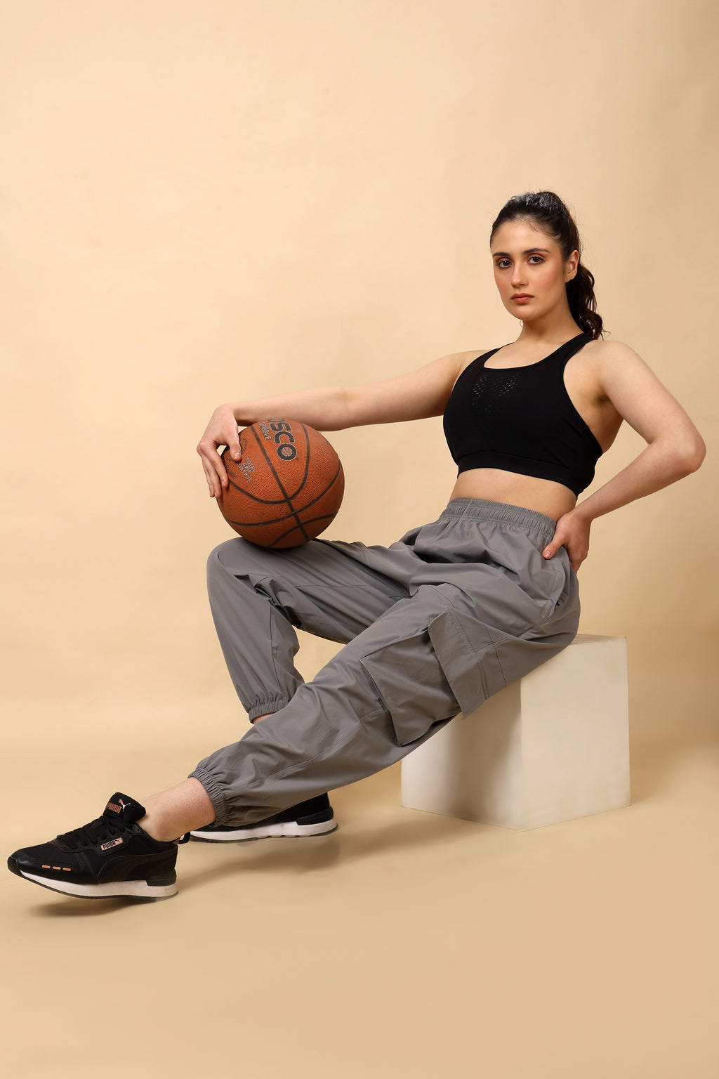 Light Grey Mid Rise Joggers