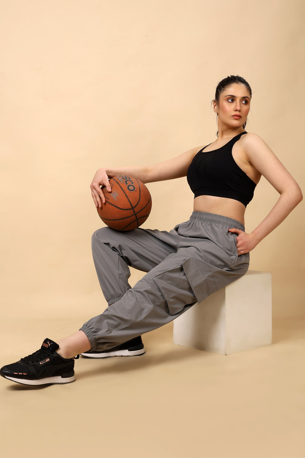 Light Grey Mid Rise Joggers