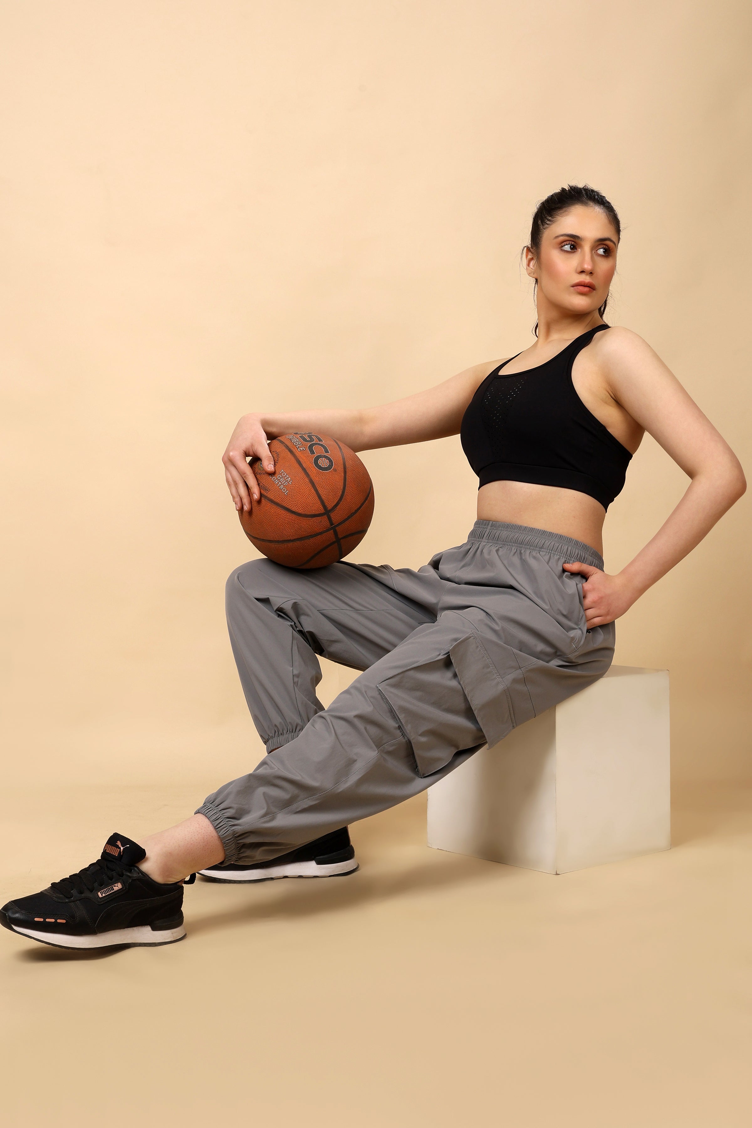 Light Grey Mid Rise Joggers