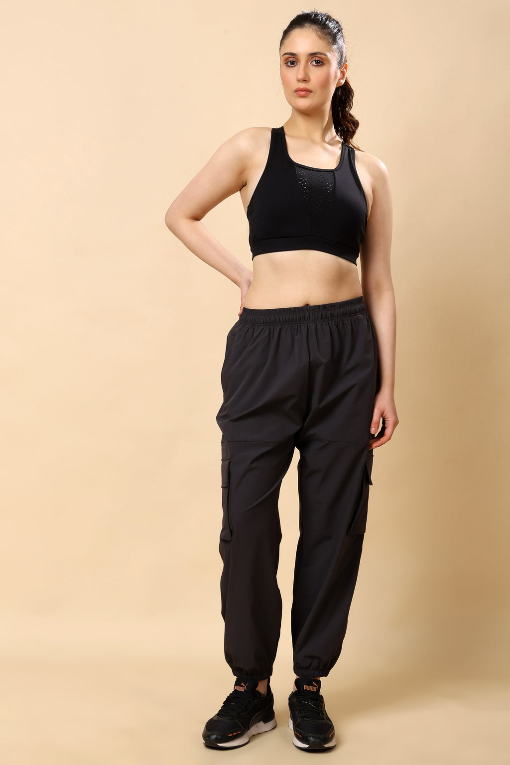 Charcoal Grey Mid Rise Joggers