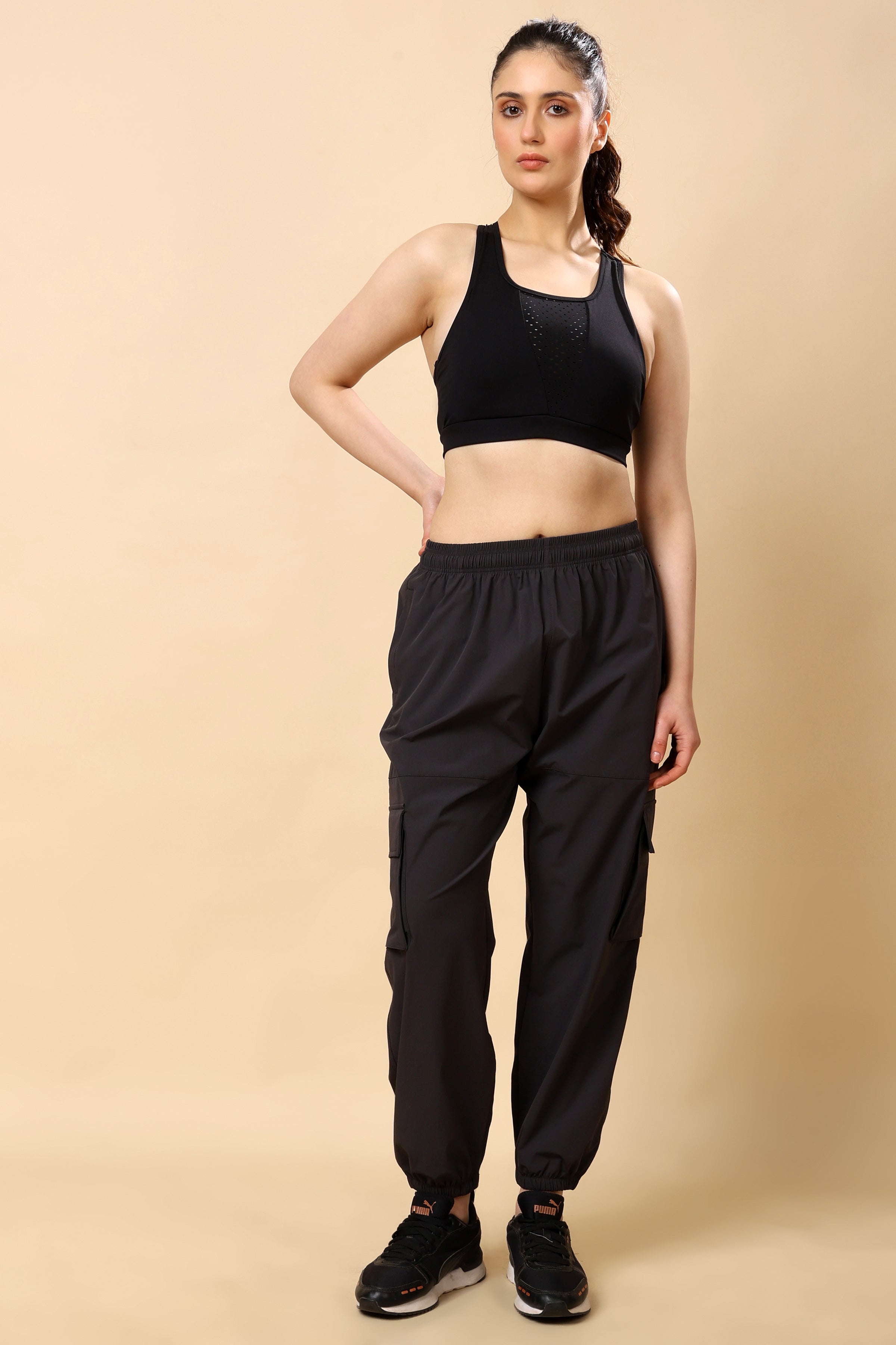 Charcoal Grey Mid Rise Joggers