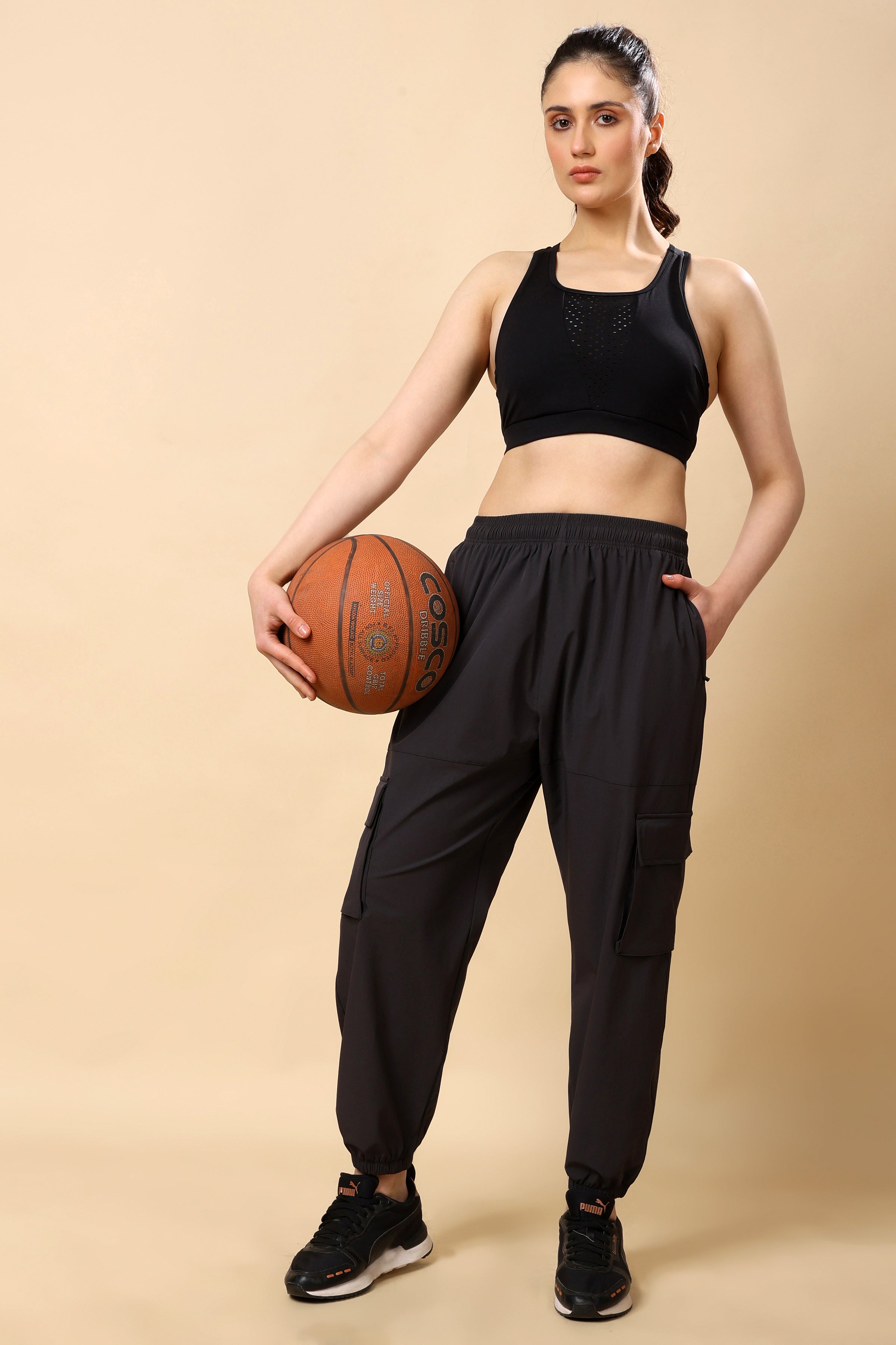 Charcoal Grey Mid Rise Joggers