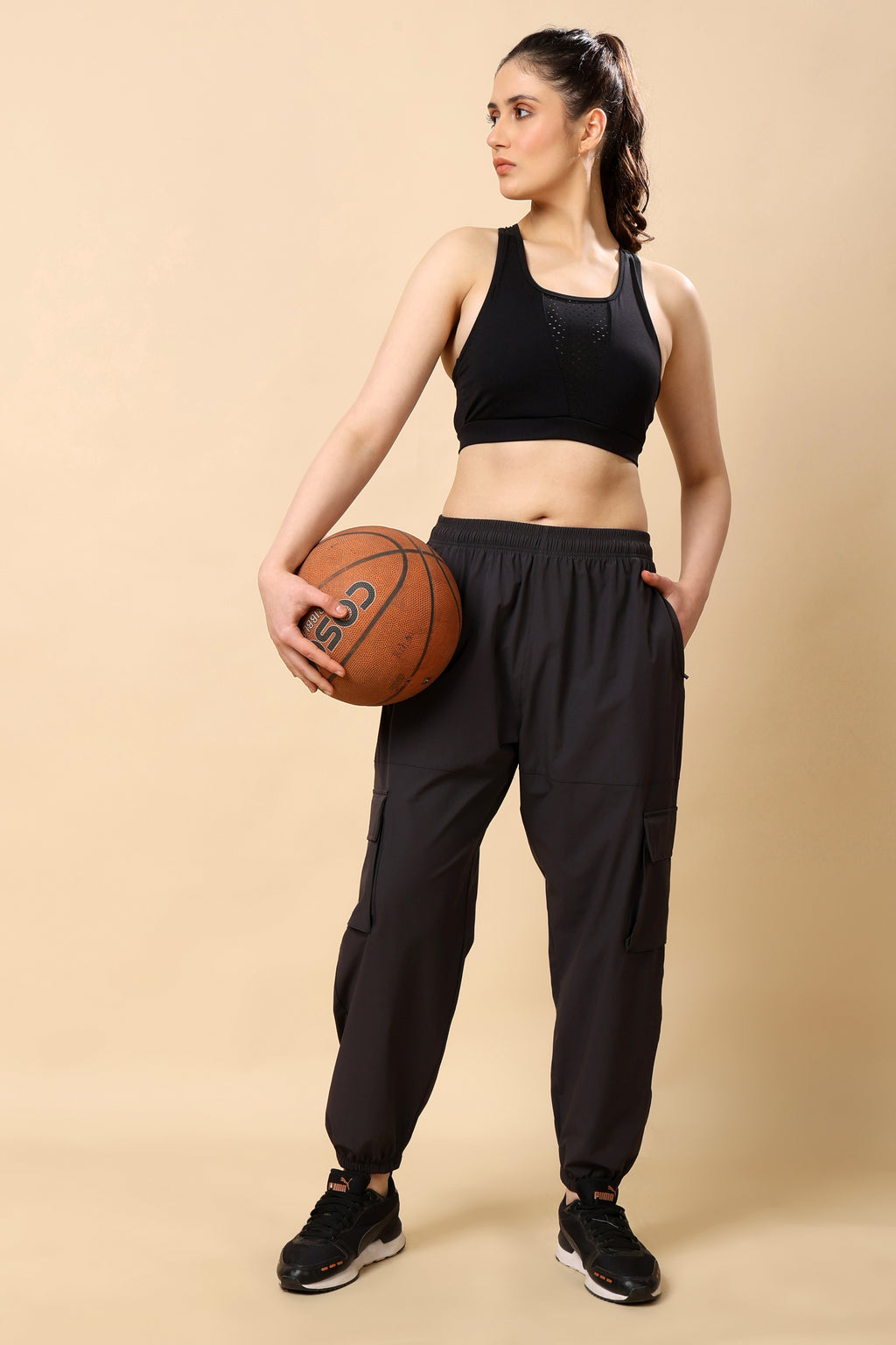 Charcoal Grey Mid Rise Joggers