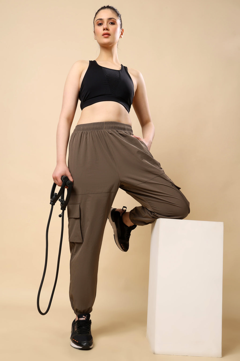 Khakee Brown Mid Rise Joggers