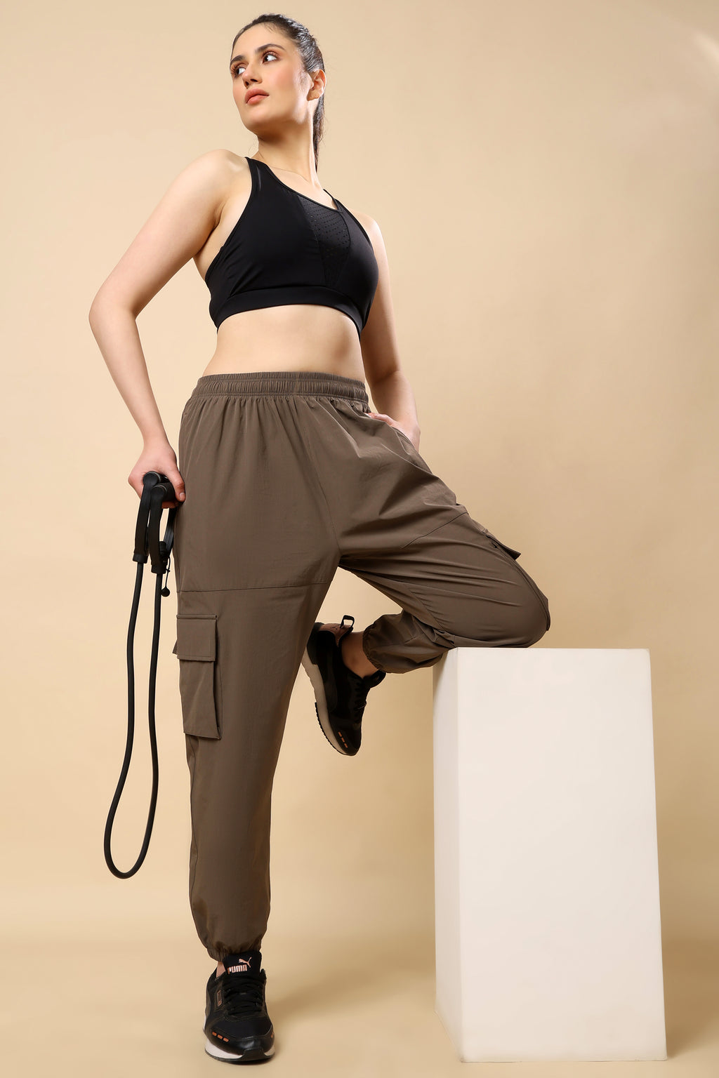 Khakee Brown Mid Rise Joggers