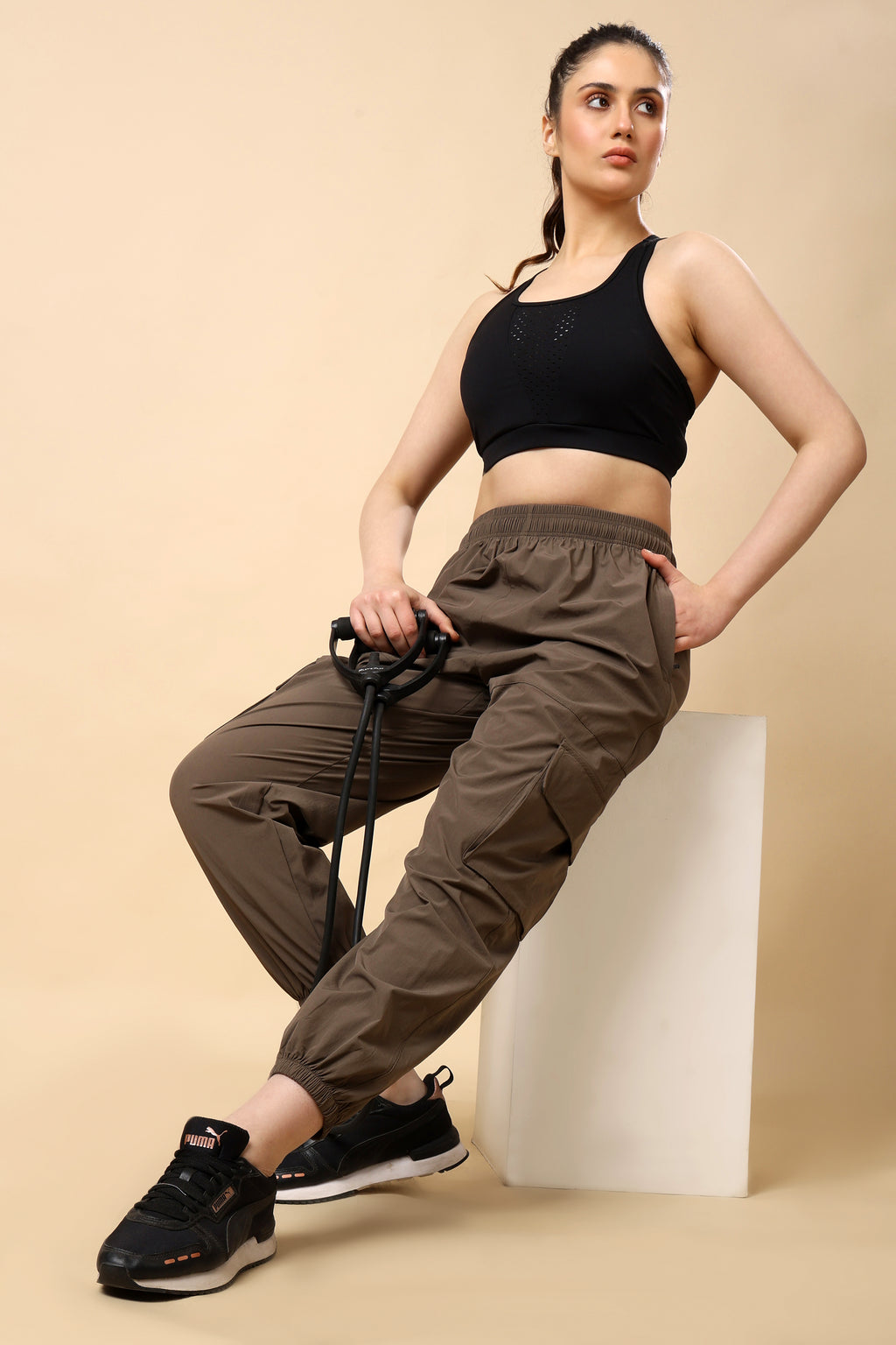 Khakee Brown Mid Rise Joggers