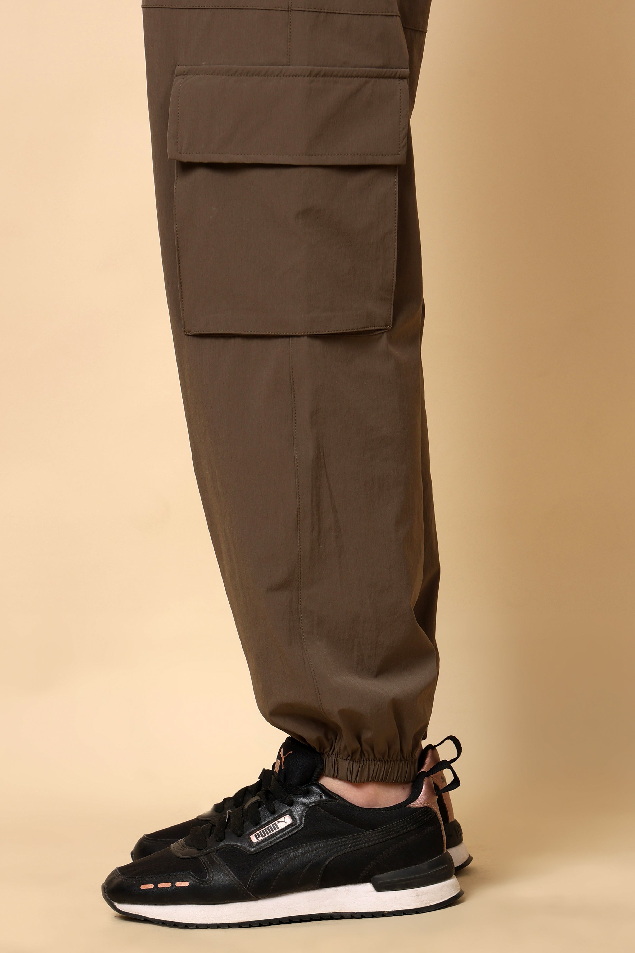 Khakee Brown Mid Rise Joggers