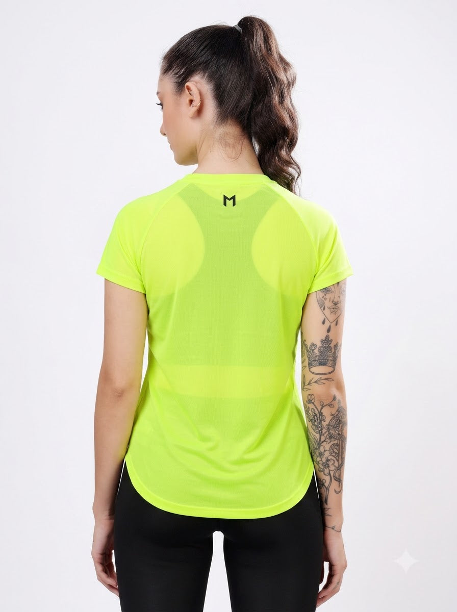 Neon Green colour mesh tee – Flexible Fit, Breathable Mesh, Stylish Comfort