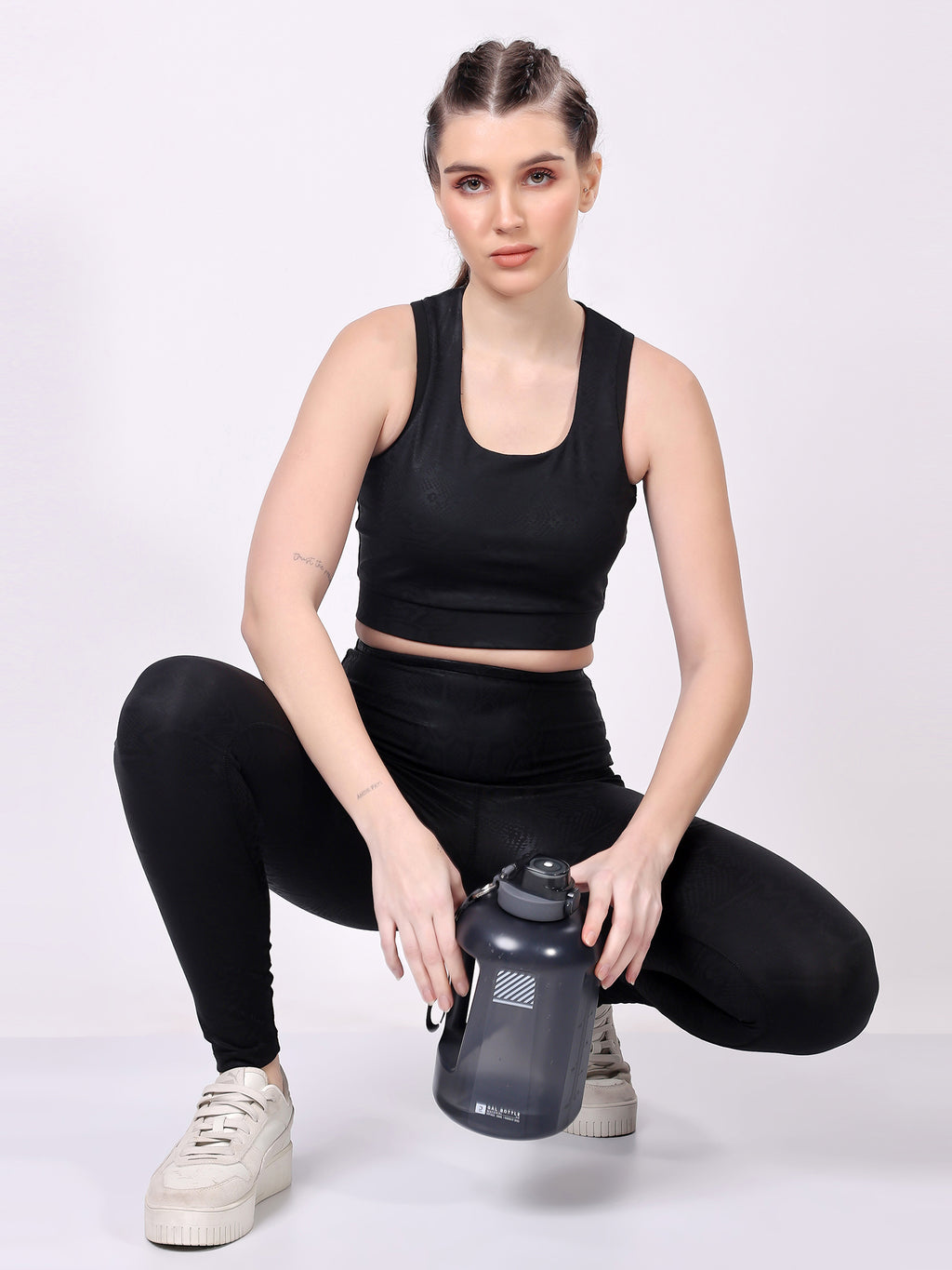 Black Snake Skin Co-Ord Set – Stretchable, Stylish, Supportive Fit