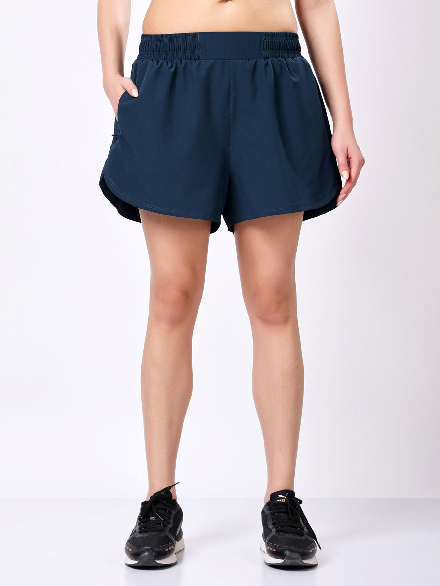 Air Force Blue Dual Shorts – Durable Fabric, Snug Fit, Bold Look