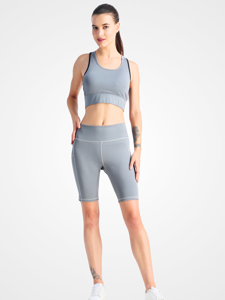 Dark Grey Short Co-Ord Set – Supportive Fit, Elegant Style, Breathable Fabric