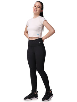 Black Plain Leggings – High Waist, Ultra Soft, Breathable Fabric
