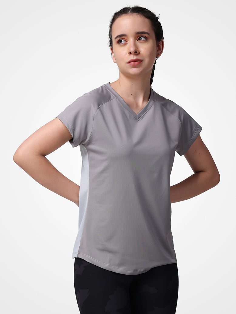 Grey Back Mesh Tee – Lightweight Fabric, Breathable, Relaxed Fit