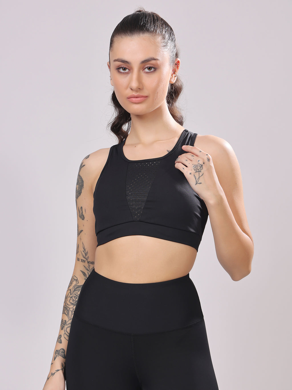Premium Laser Black Co-Ord Set – Flexible, High-Waisted Fit, Comfortable