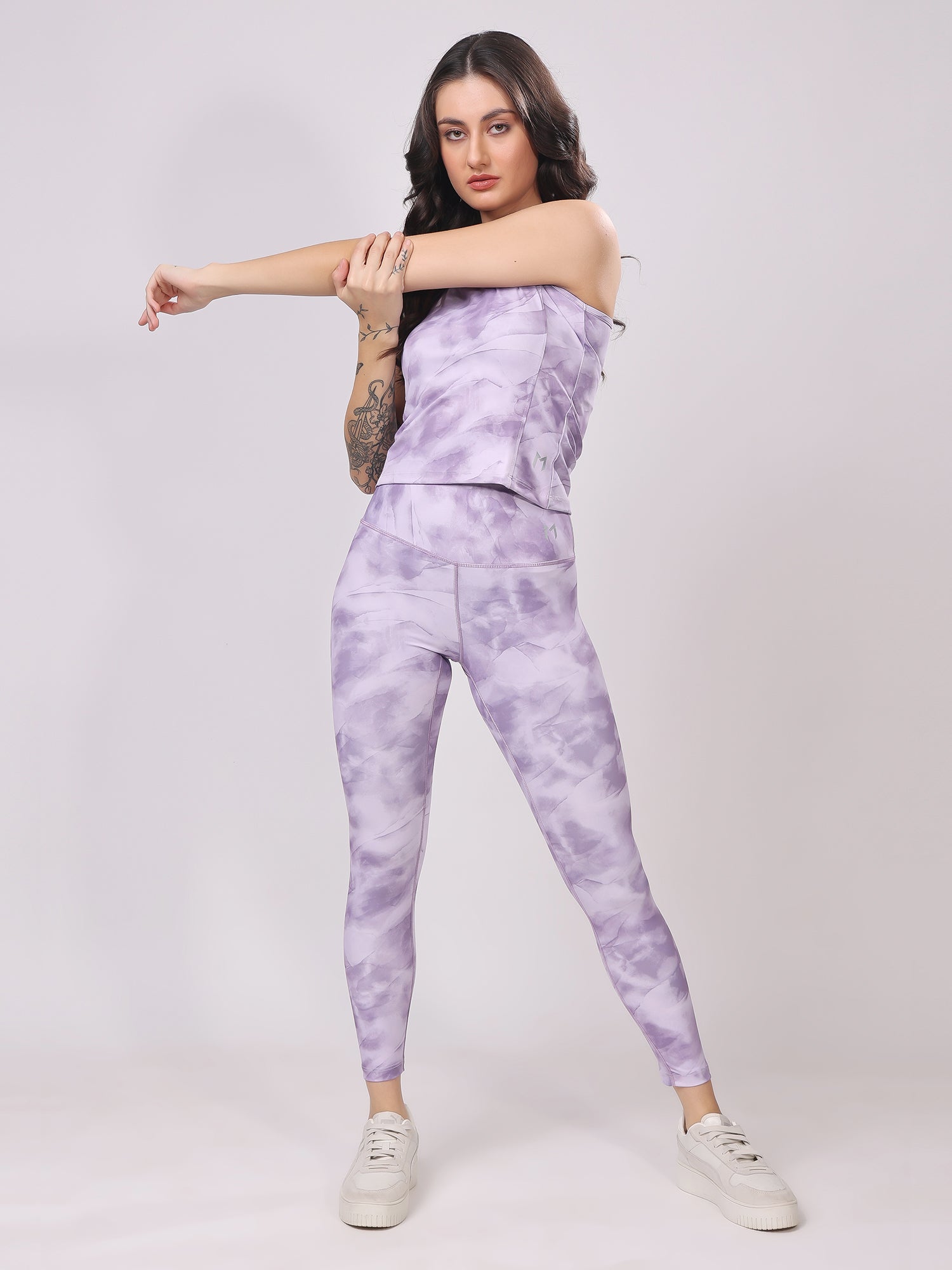 Printed Lavender Leggings – Unique Print, Ultra Soft, High Waist Fit